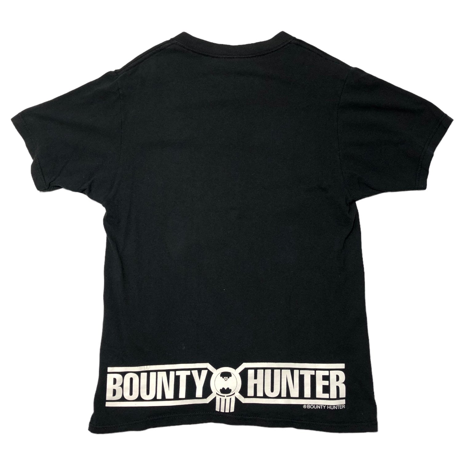 BOUNTY HUNTER(バウンティーハンター) skull family crest Tee スカル 家紋Tシャツ 印字消え(S程度)  ブラック×ホワイト