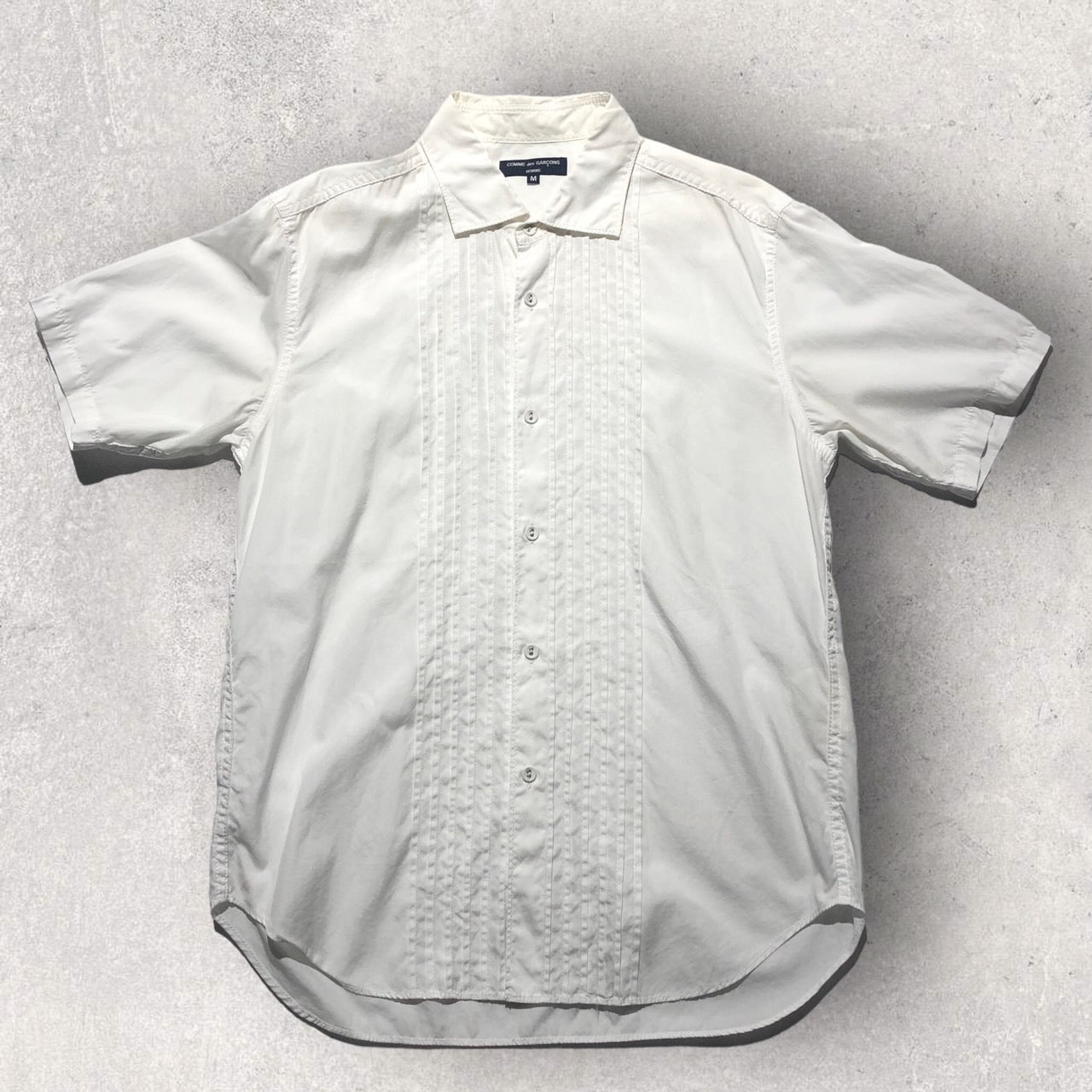 COMME des GARCONS HOMME(コムデギャルソンオム) 10SS S/Sギャザーシャツ HE-B024 SIZE：M ホワイト AD2009