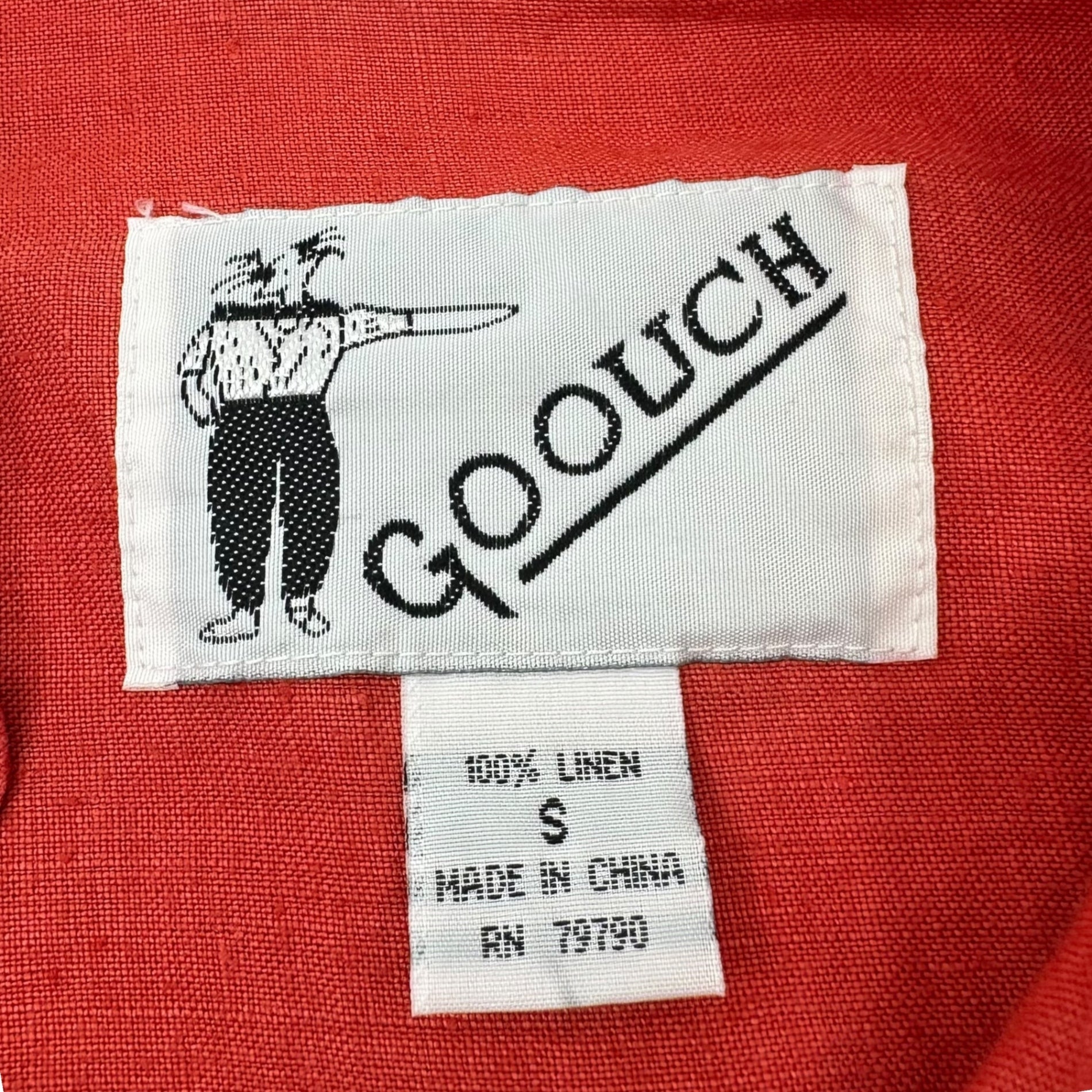 GOOUCH(グーチ) Small Collar Linen L/S Shirt スモールカラー リネン 長袖 シャツ S レッド