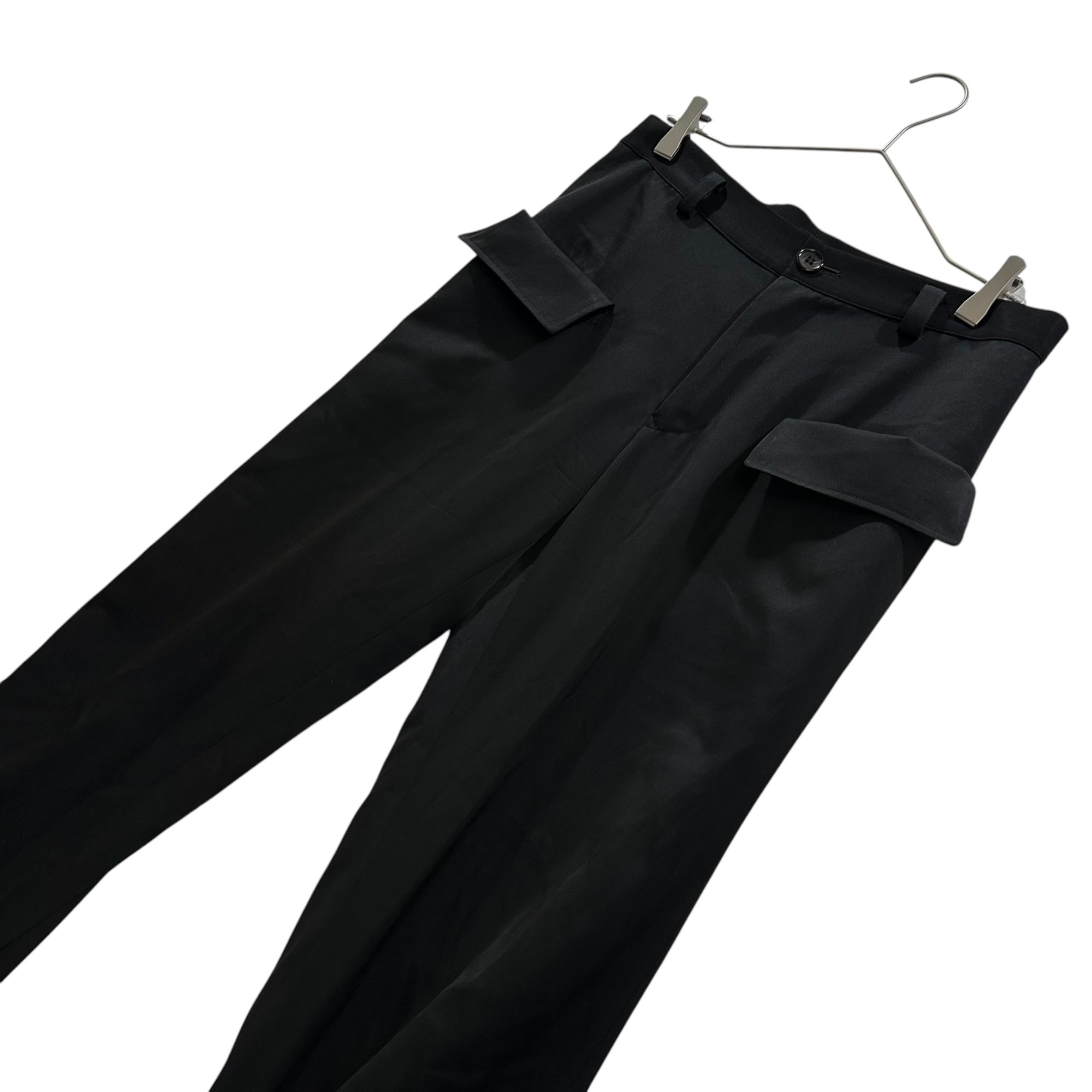 YOHJI YAMAMOTO+NOIR(ヨウジヤマモトプリュスノアール) Wool Gabardine Parachute Pants ウール ギャバジン パラシュート パンツ NU-P03-100 3(L程度) ブラック