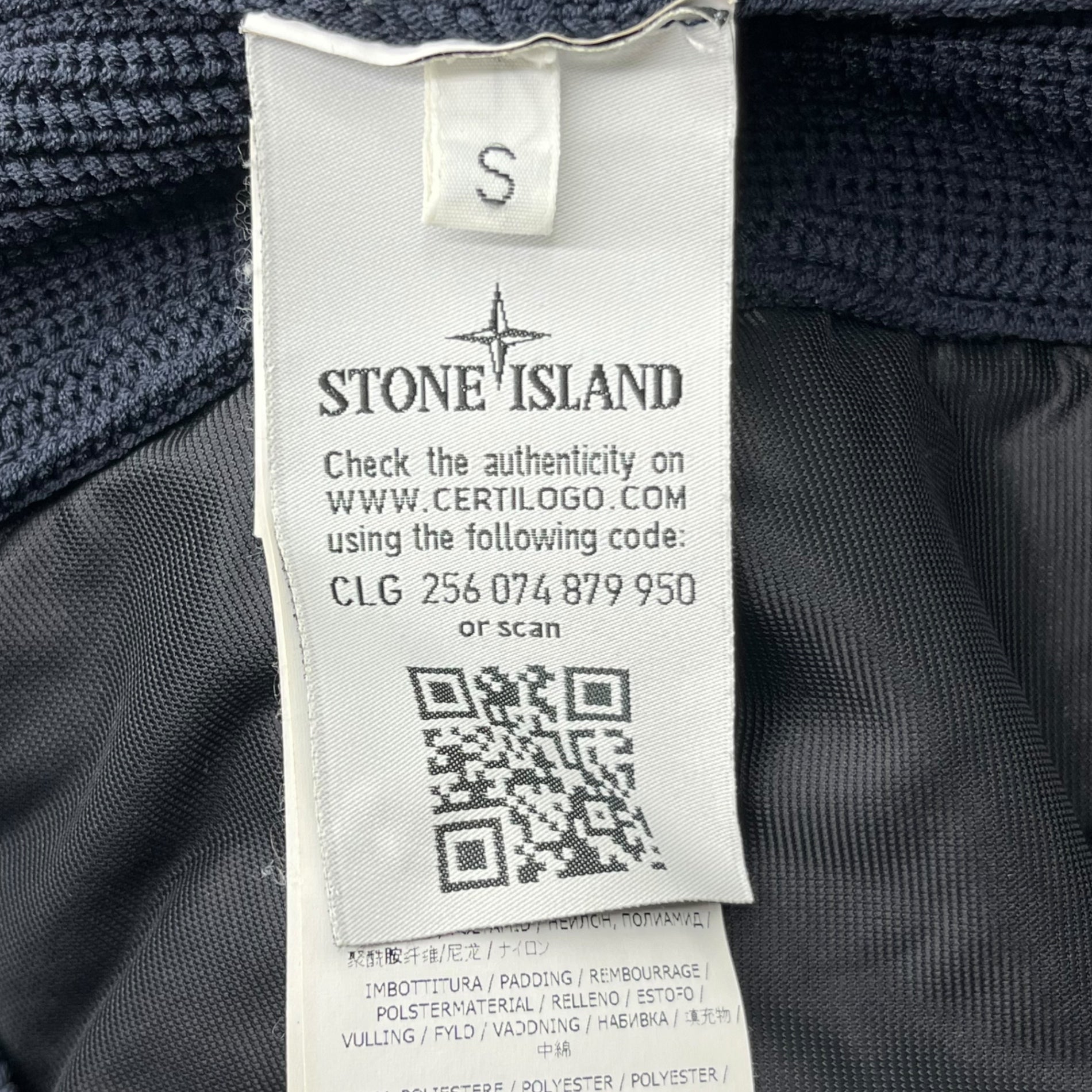 STONE ISLAND(ストーンアイランド) 16AW Nylon metal 3D knit sleeve jacket ナイロン メタル 3D ニット スリーブ ジャケット 6515Q1447 S ネイビー マウンテンパーカー ジップ テック