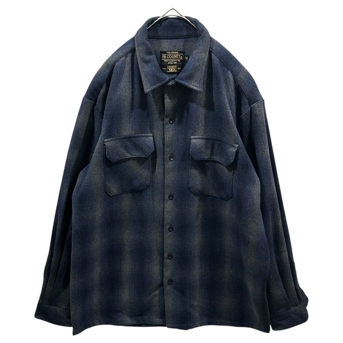 FB COUNTY(エフビーカウンティ) Ombre Check Wool Flannel Shirt -オンブレチェック ウール フランネル シャツ ブルー M