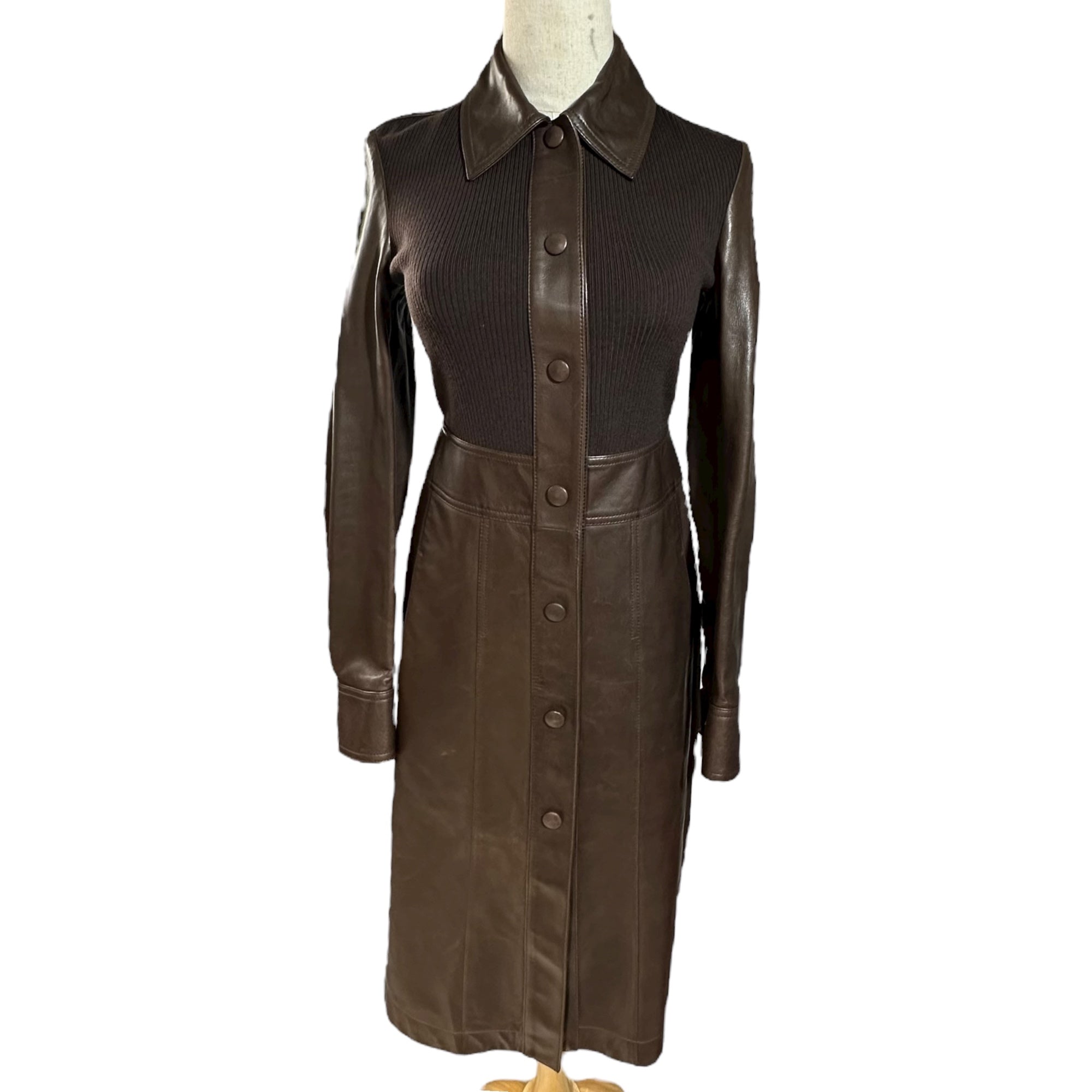 BURBERRY(バーバリー) Detachable Cropped Vest Lambskin Coat デタッチャブル クロップドベスト ラムスキン コート レザー 8013693/69E 4 ブラウン