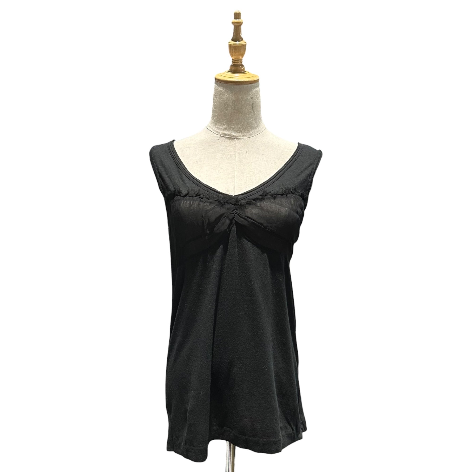 tricot COMME des GARCONS(トリココムデギャルソン) Sleeveless T-Shirt with Mixed-Fabric Panels 異素材切替 ノースリーブ カットソー ブラック
