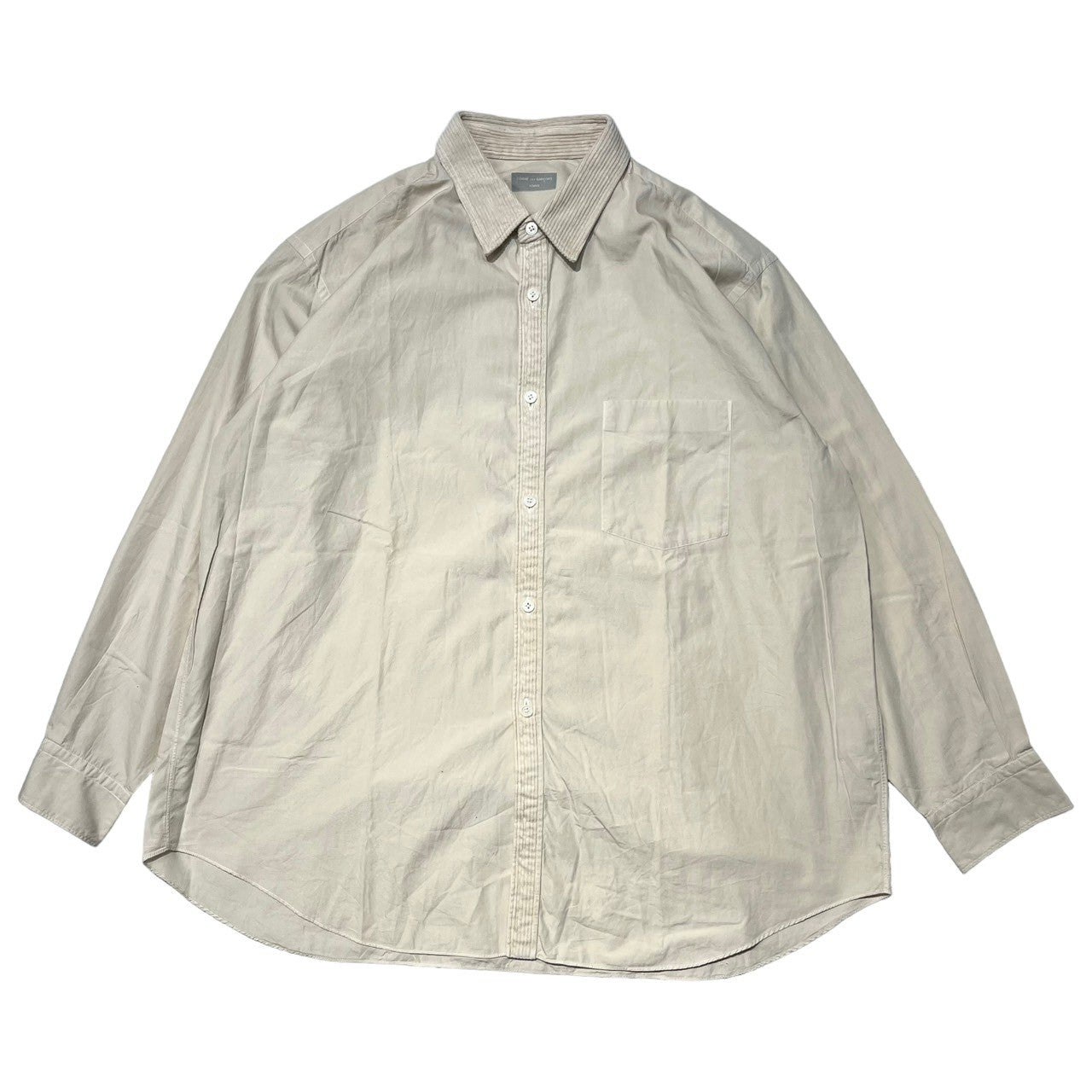 COMME des GARCONS HOMME(コムデギャルソンオム) 90's corduroy switching shirt コーデュロイ 切替  シャツ 田中オム 表記無し(L程度) ベージュ AD1991 90年代 長袖