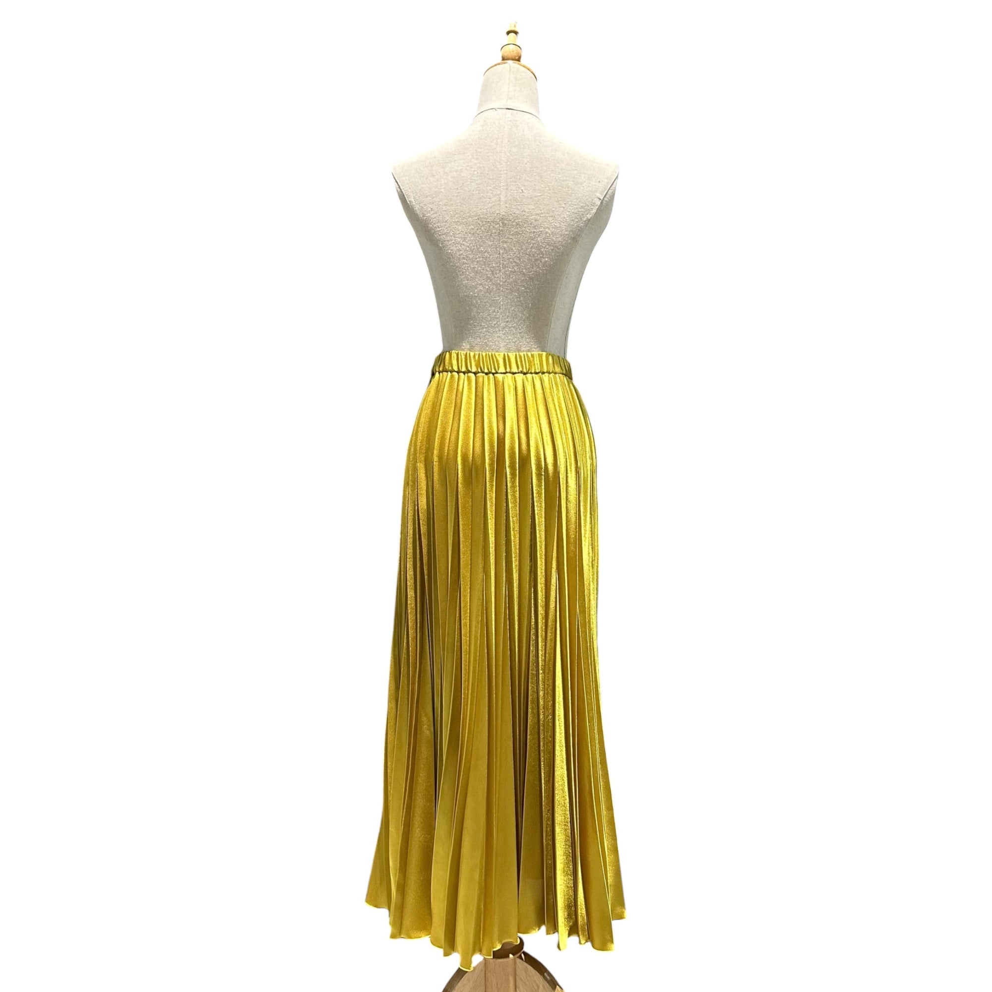 UN3D.(アンスリード) Long pleated skirt プリーツ スカート 521940800401-01 36(S程度) イエロー