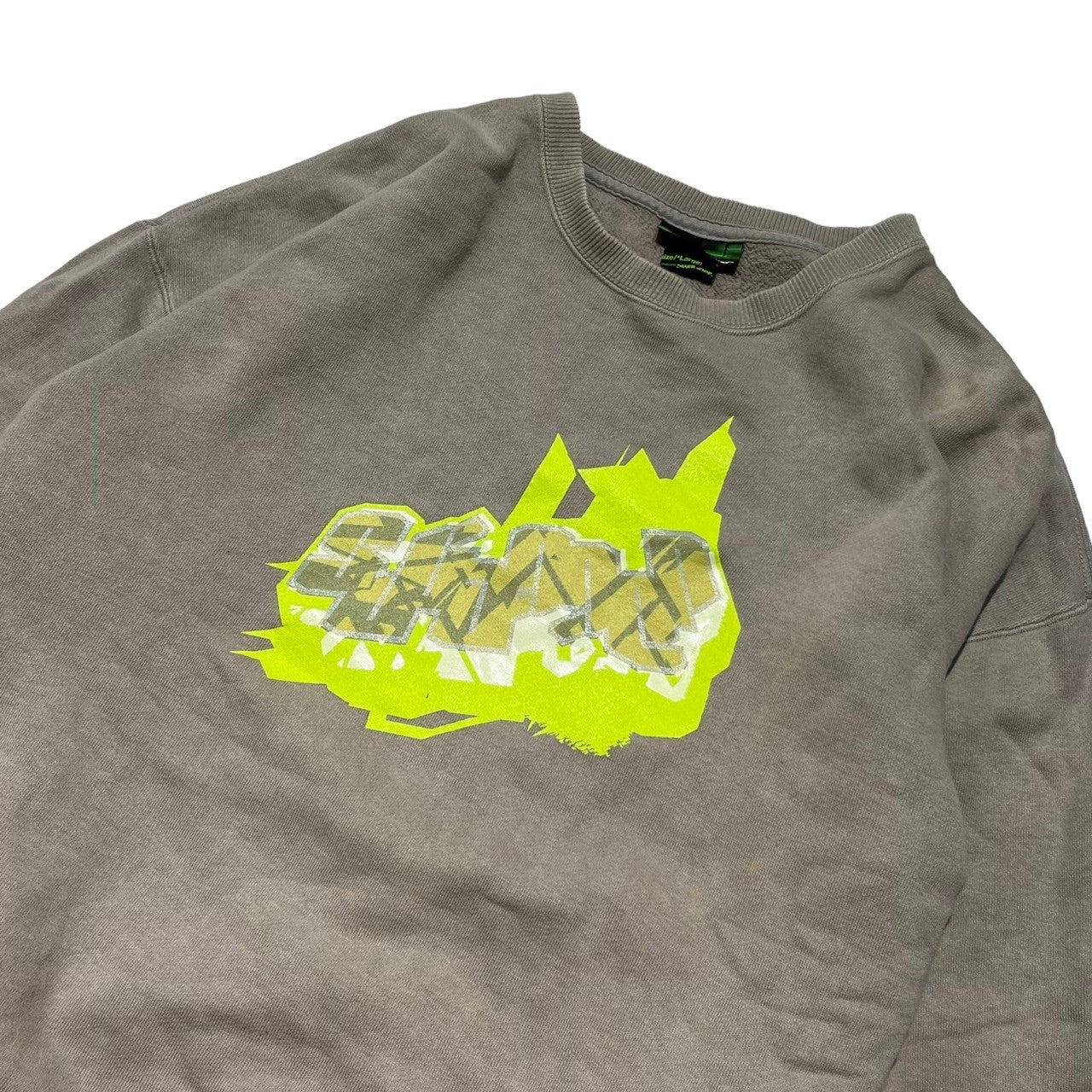 SWAGGER(スワッガー) 00's side pocket sweatshirt pullover サイドポケット スウェット プルオーバー 初期 稀少アイテム L グレージュ×イエロー