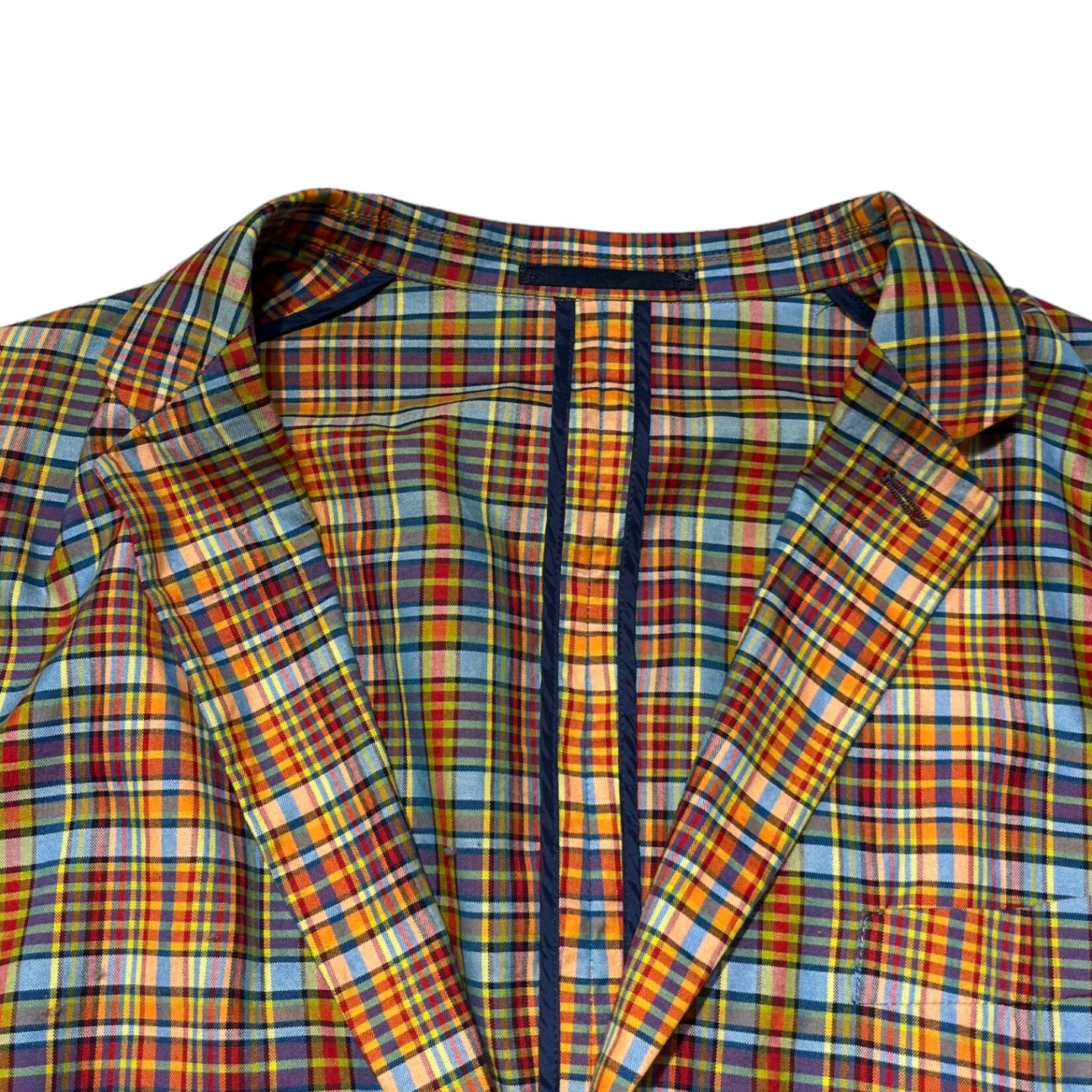 PAUL SMITH LONDON(ポールスミス ロンドン) 15SS plaid encon jacket チェック柄 アンコン ジャケット  テーラード PL-IS-74542 L レッド×ブルー