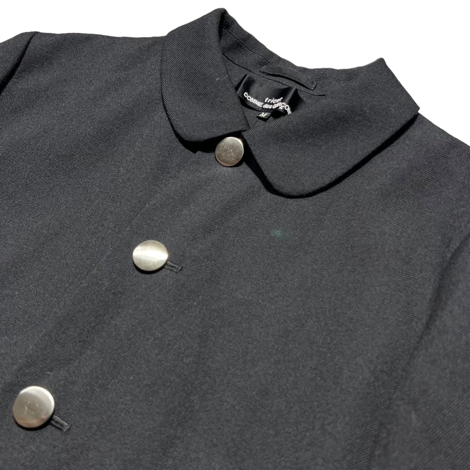 tricot COMME des GARCONS(トリココムデギャルソン) 00AW Round collar velor hem button  jacket丸襟 裾ベロア ボタンジャケット TJ-07032M M ブラック AD2000