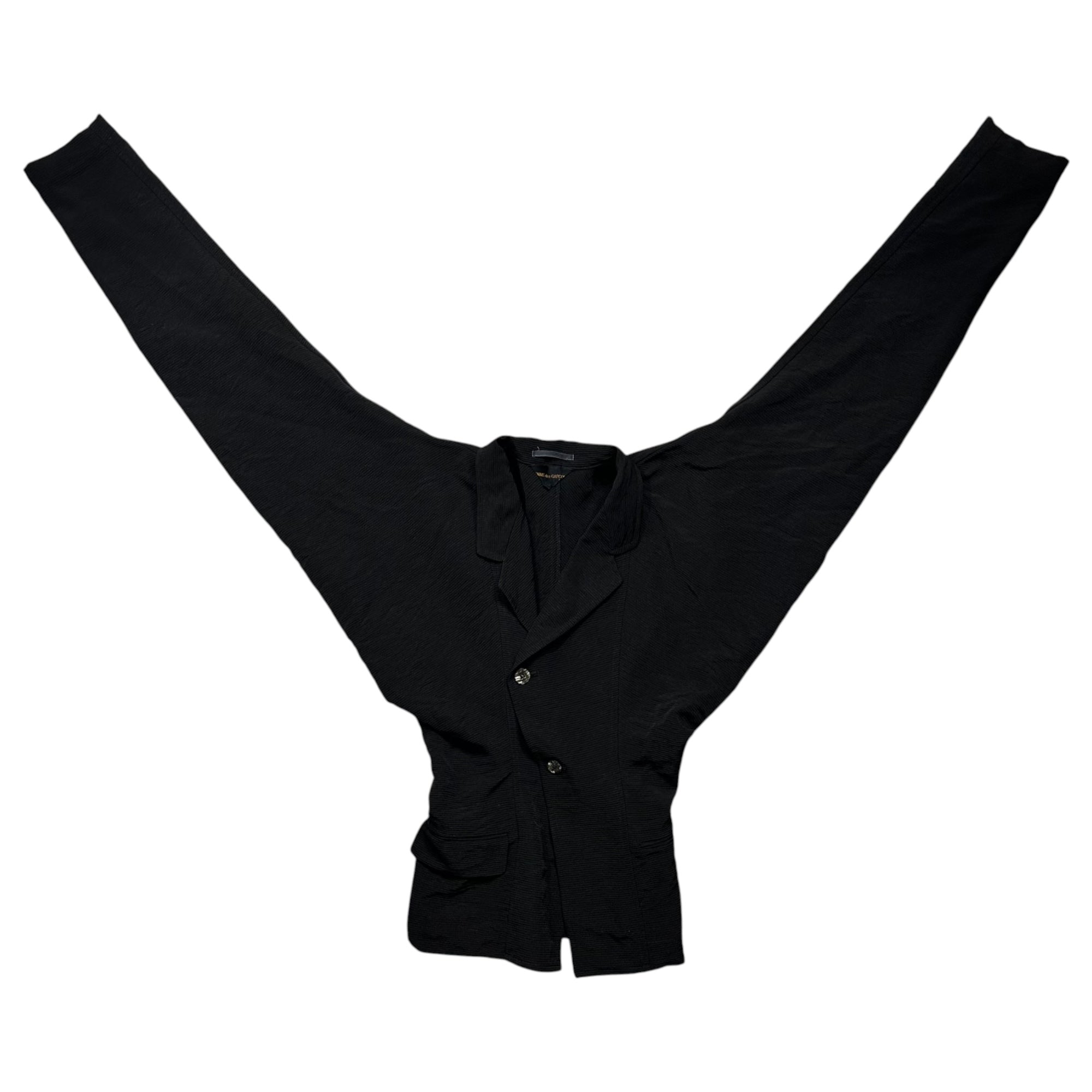 COMME des GARCONS(コムデギャルソン) 1980's Vintage Dolman-Sleeve Slim-Waist Double-Breasted Jacket ヴィンテージ ドルマンスリーブ スリム ウエスト ダブル ジャケット GJ-11058S S ブラック AD表記無 80s アーカイブ 80年代 稀少
