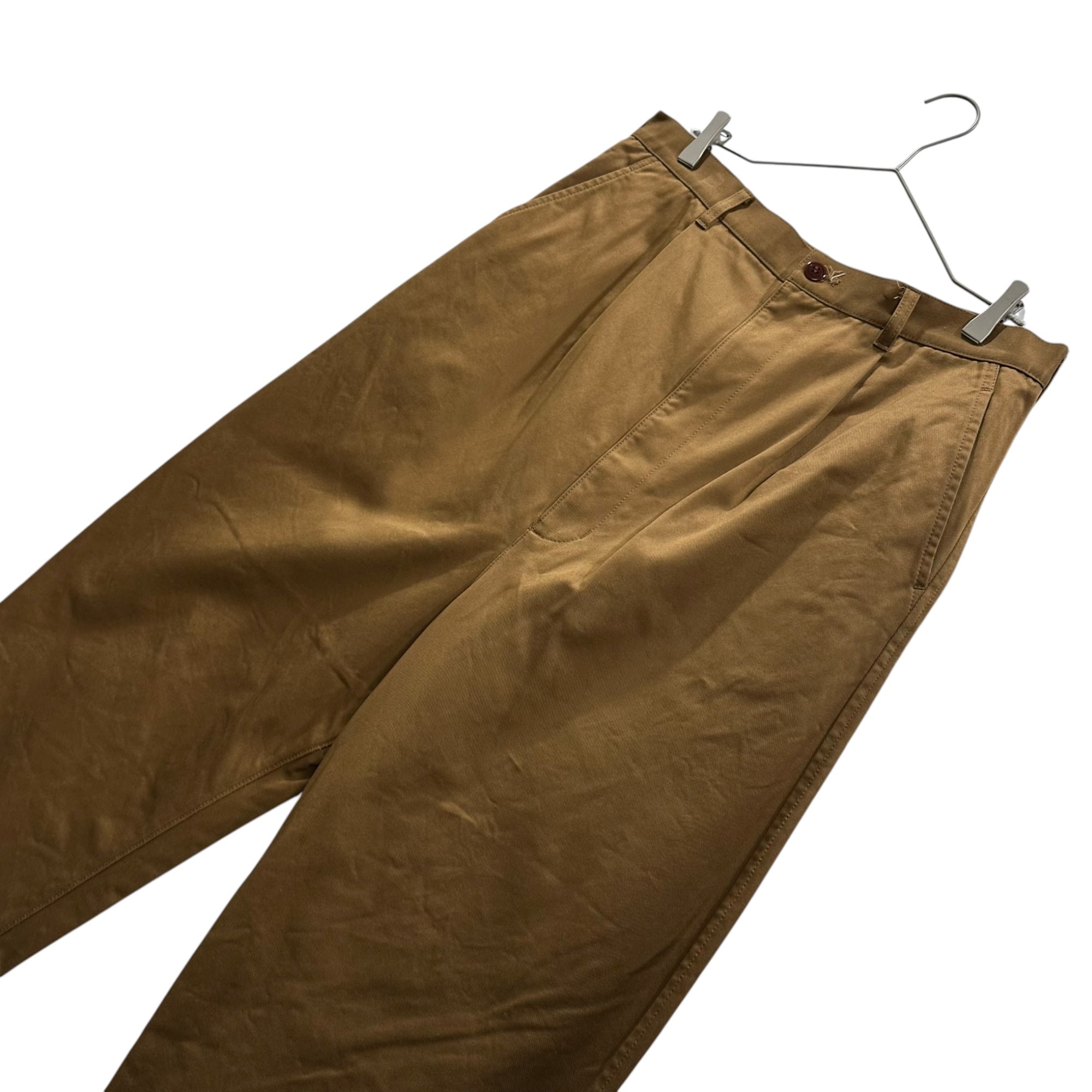 JUNYA WATANABE MAN(ジュンヤワタナベマン) 2025AW Cotton Serge Chino Pants 綿サージ チノ パンツ WP-P011 M ブラウン AD2025 ワイド テーパード 1タック