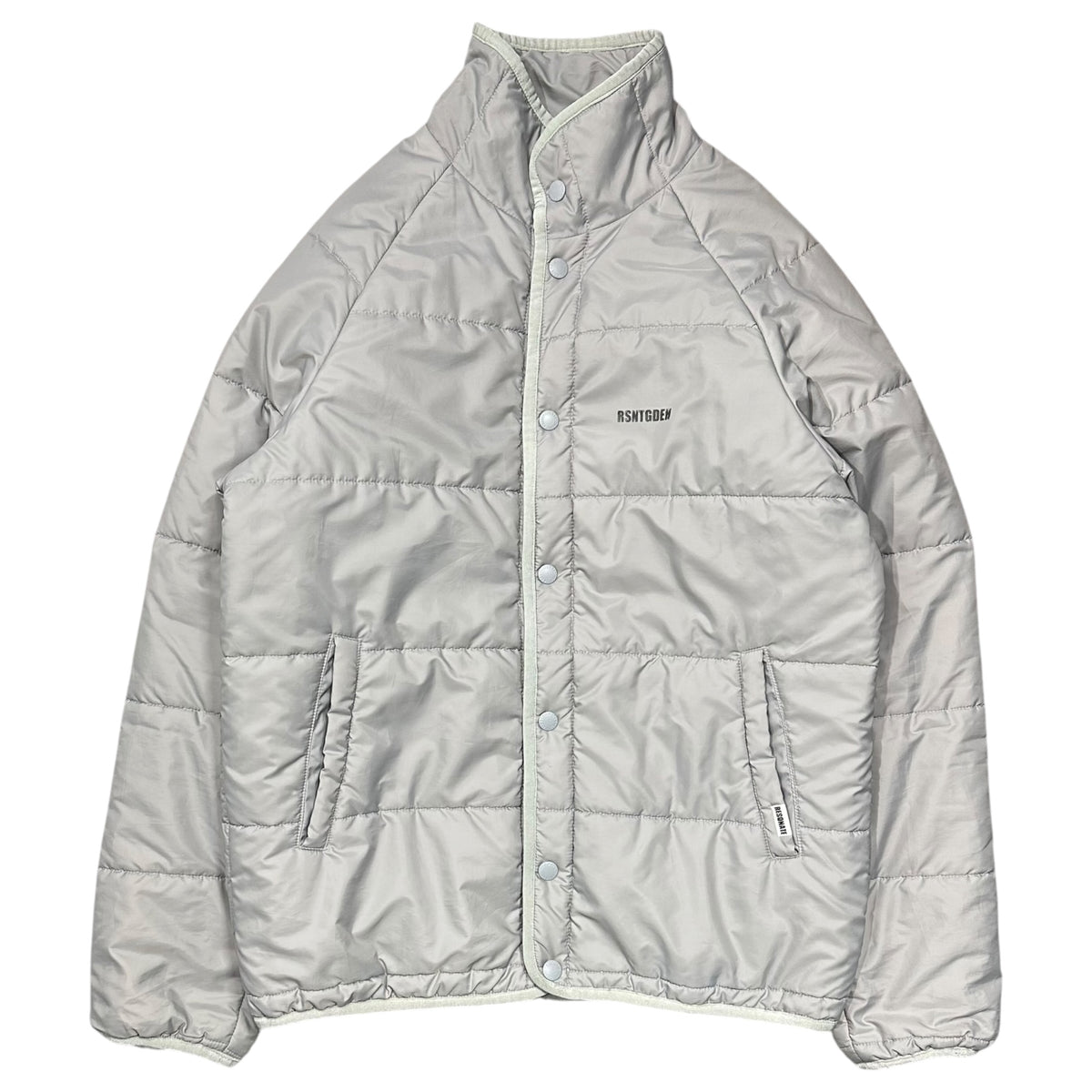 RESONATE GOODENOUGH(リゾネイトグッドイナフ) 2000's One-Point Logo Padded Jacket ワンポイント ロゴ 中綿 ジャケット R0-0516 M ライトグレー 00s