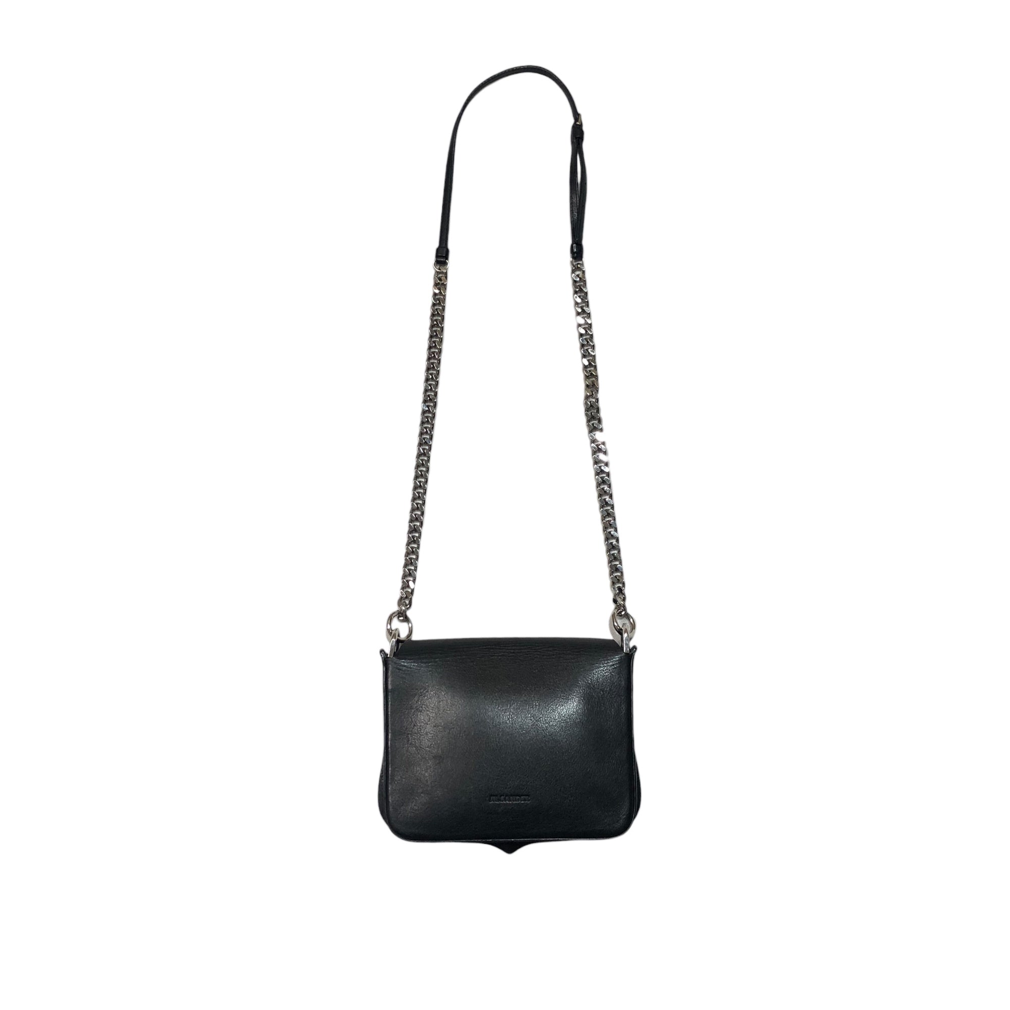 JIL SANDER(ジルサンダー) chain shoulder bag レザー チェーン ショルダー バッグ ブラック×シルバー