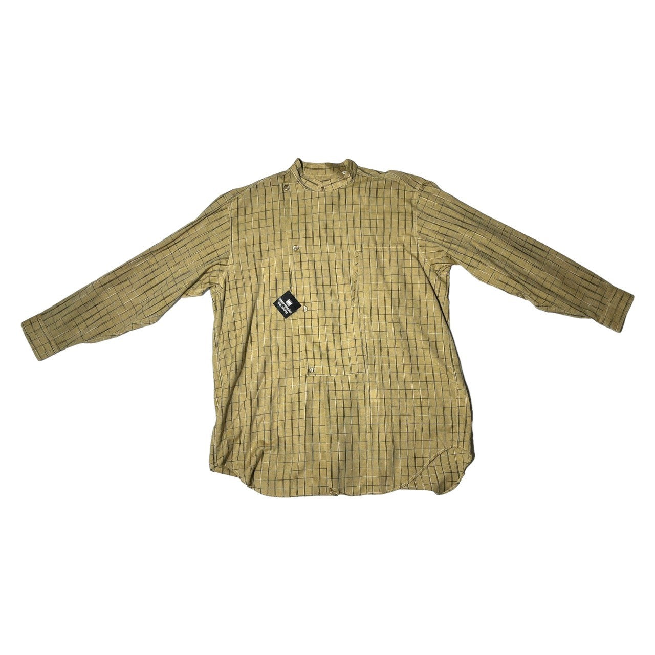 ISSEY MIYAKE(イッセイミヤケ) 80's ~ 90’s flap design check cock shirt フラップ デザイン  チェック コック シャツ ハミルトン社製 I77001-A L イエロー 80年代 ～ 90年代 アーカイブ ヴィンテージ