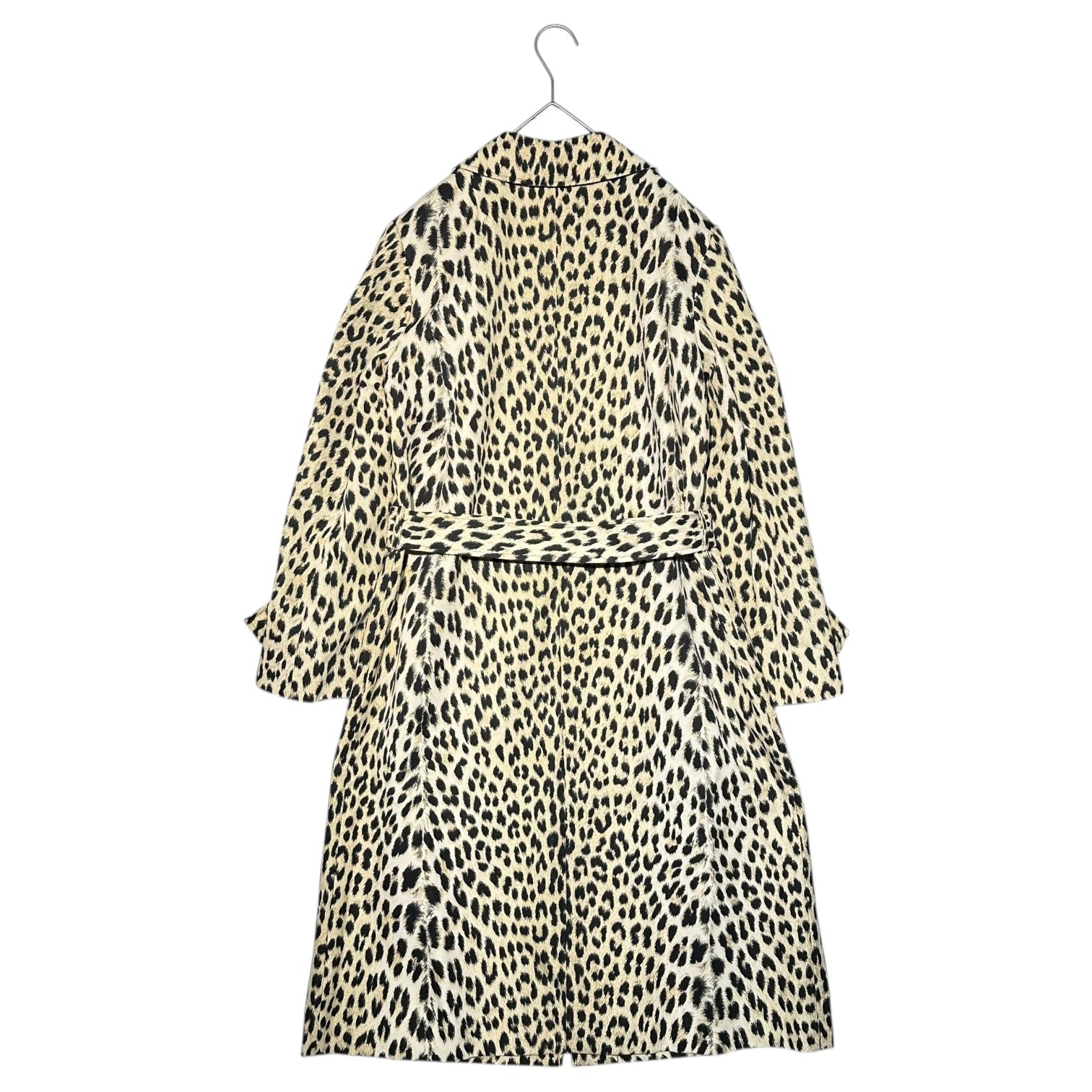 ROYAL Blizzand(ロイヤルブリザンド) 60's~70's France made Leopard Belted Stand Collar Coat レオパード ベルテッド ステンカラー コート 表記無(L程度) ベージュ×ブラック 60年代～70年代 ヴィンテージ  フランス軍支給ブランド ユーロ