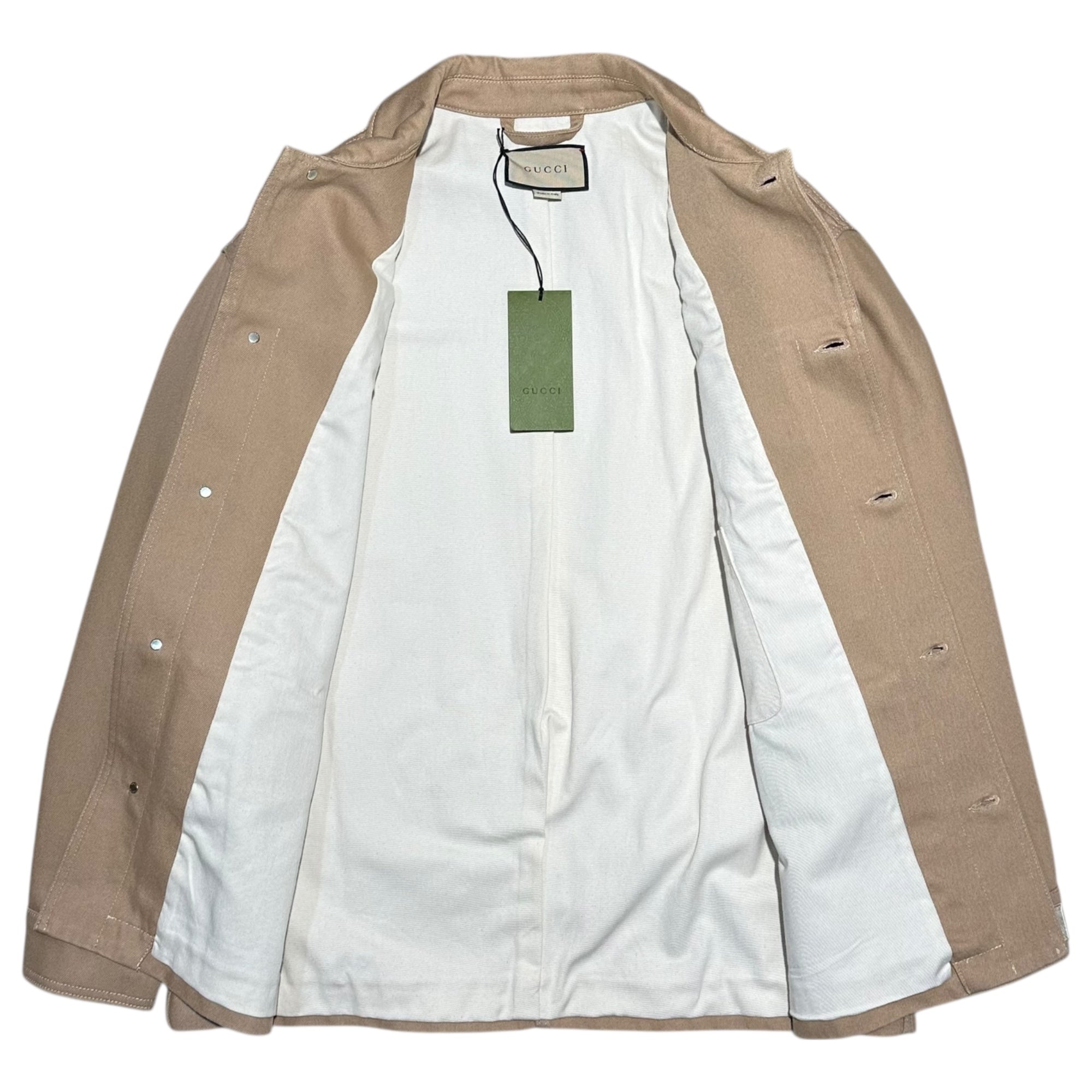 GUCCI(グッチ) 24SS GG Detail Organic Denim Jacket 型押し オーガニック デニム ジャケット 766128 46(M程度) ベージュ エンボス カバオール