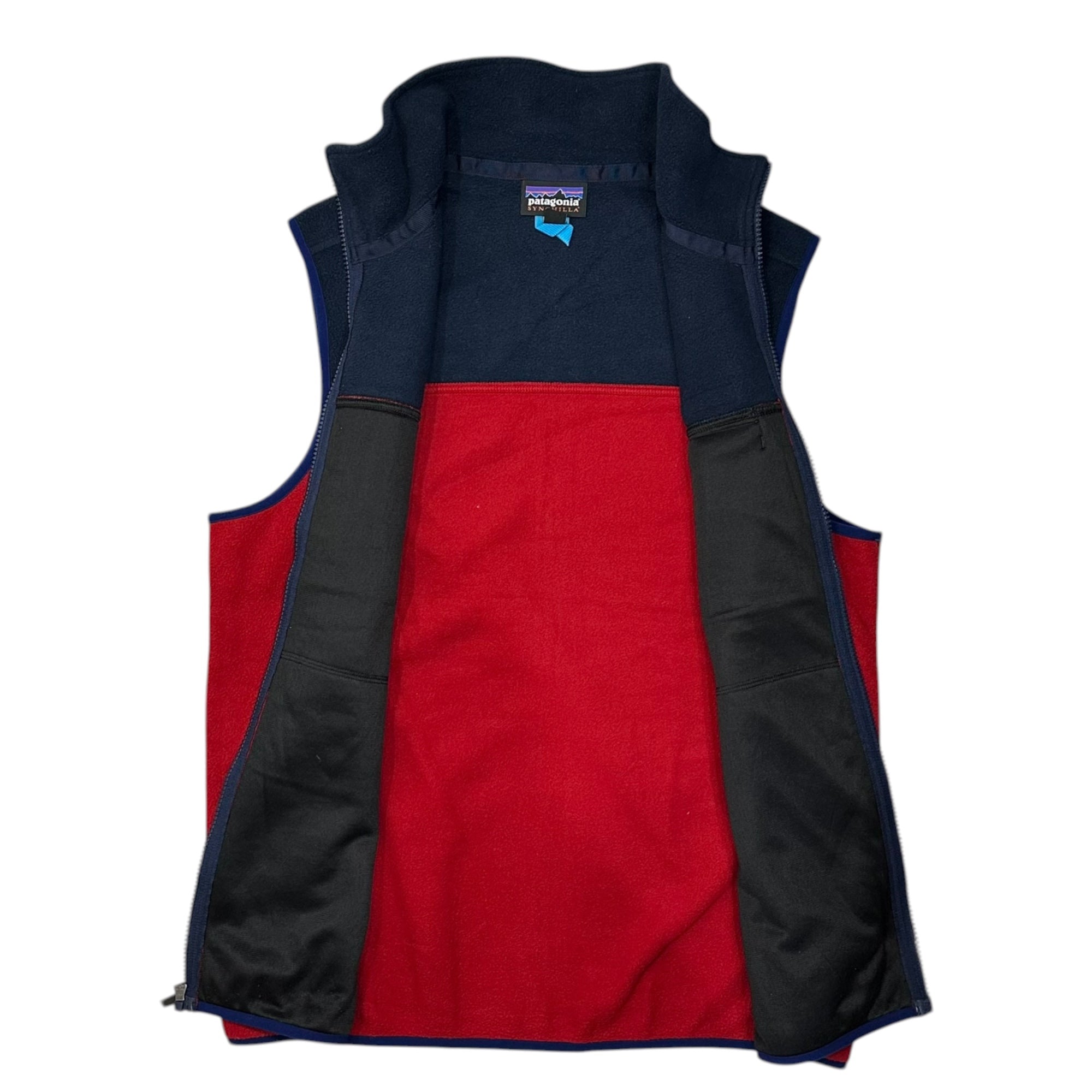 Patagonia(パタゴニア) Lightweight Synchilla Snap-T Vest ライトウェイト シンチラ スナップT ベスト 25500 M レッド×ネイビー フリース
