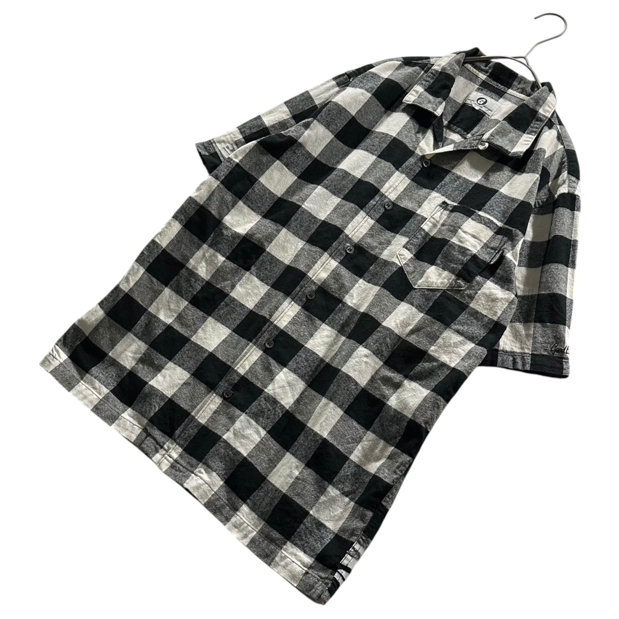グッドイナフ 半袖シャツ ブロックチェック ライン ネルシャツ GOODENOUGH(グッドイナフ) 2014SS BLOCK CHECK FLANNEL SHIRT ブロック