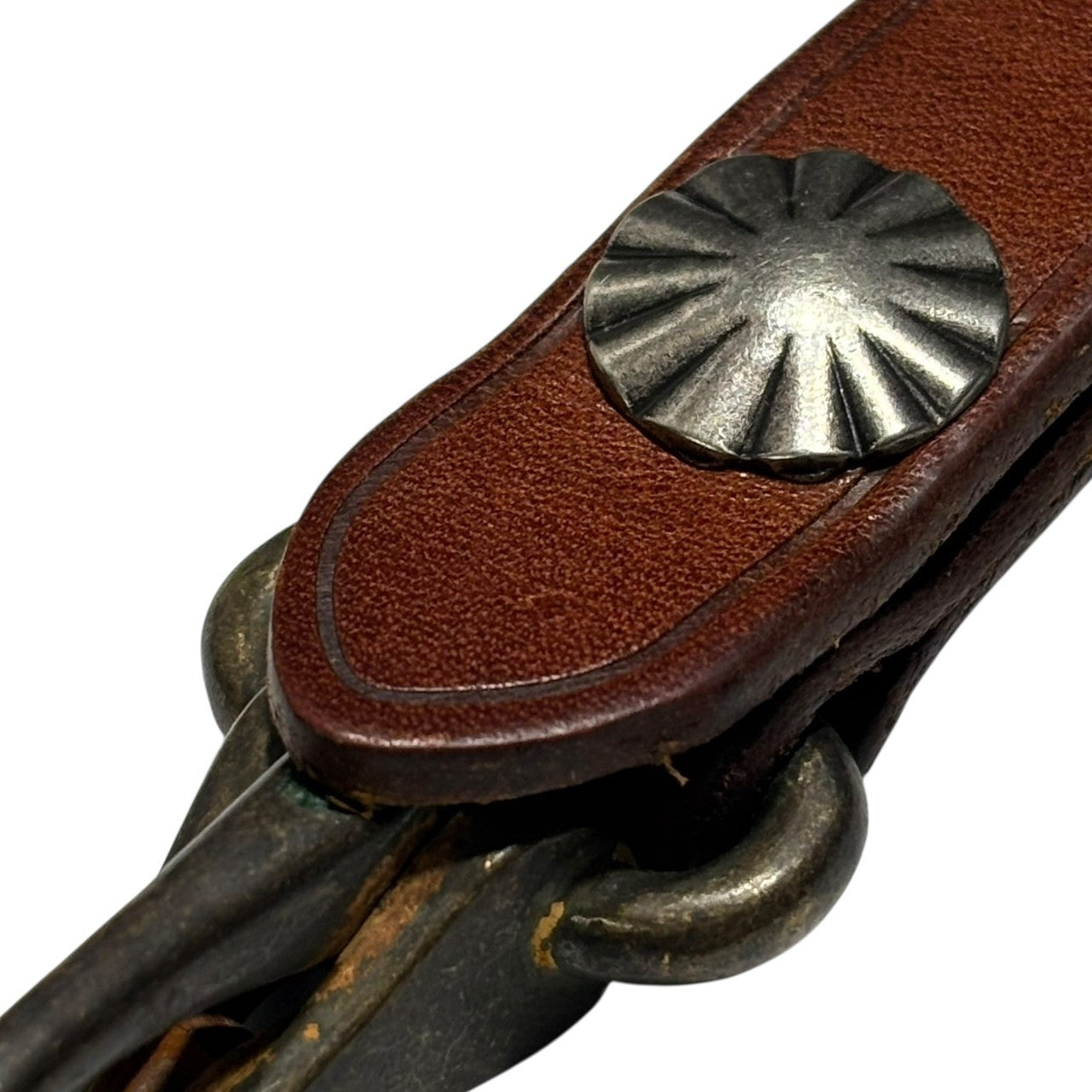 RRL(ダブルアールエル) Leather Concho Hook Keyring レザー コンチョ フック キーホルダー 9739001 ブラウン