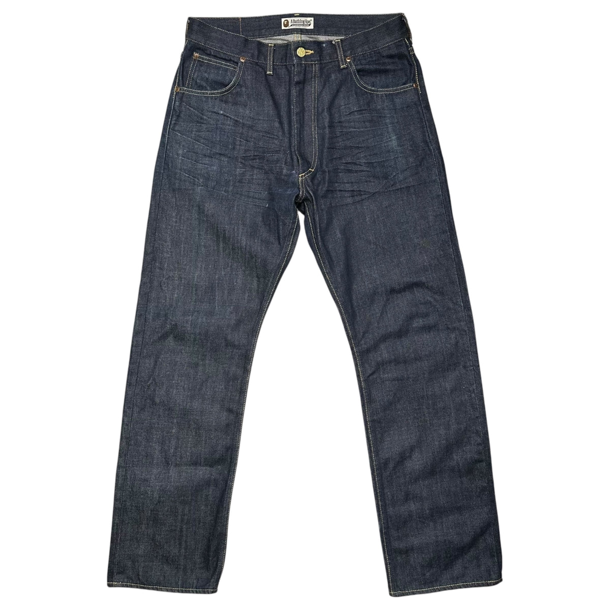 A BATHING APE(アベイシングエイプ) BAPE STA STITCH DENIM PANTS ベイプスタ ステッチ デニム パンツ M インディゴ