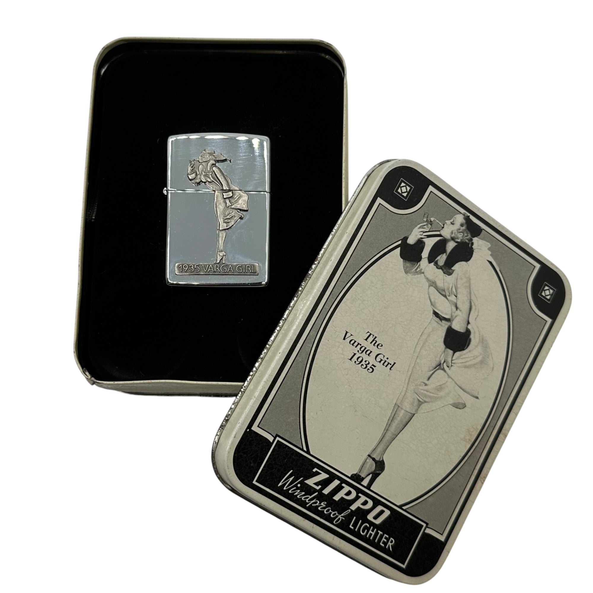 ZIPPO(ジッポー) ”1935 VARGAGIRL” Oil lighter 1993年製 オイル ライター シルバー USA ヴィンテージ 90s 90年代