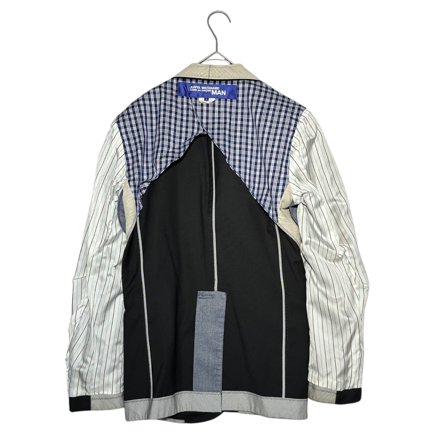 COMME des GARCONS JUNYA WATANABE MAN(コムデギャルソンジュンヤワタナベマン) 13SS Lined Design Tailored Jacket & Cinch-back tapered slacks 裏地 デザイン テーラード ジャケット & シンチバック テーパード スラックス セットアップ WK-J015 WK-P015 S ブラック AD2012