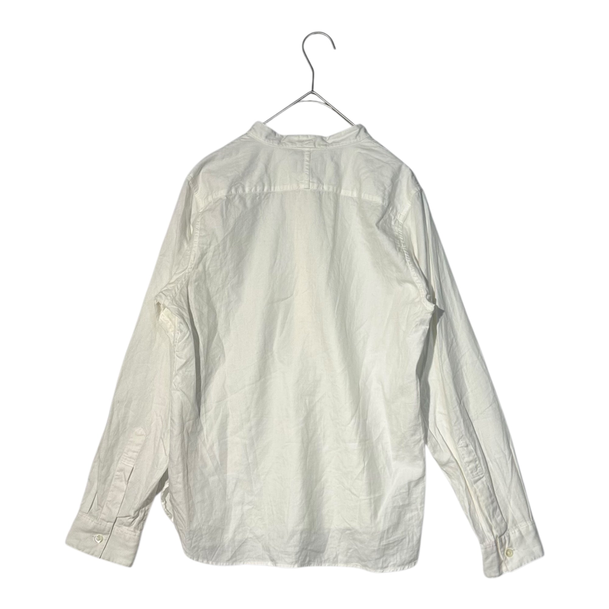 MARGARET HOWELL(マーガレットハウエル) Band collar pullover long sleeve shirt バンドカラー プルオーバー 長袖 シャツ 578-0253616 1(S程度) ホワイト