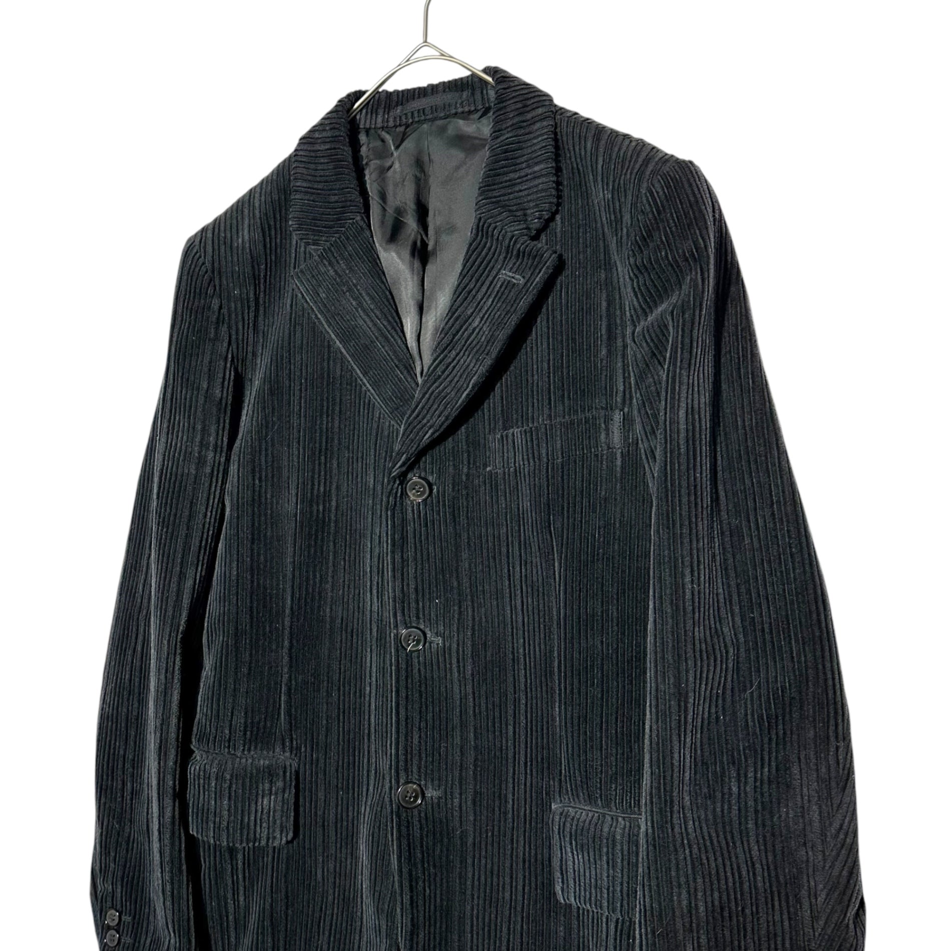 COMME des GARCONS HOMME PLUS(コムデギャルソンオムプリュス) 01AW Thick-Ribbed Corduroy 3B Tailored Jacket 太畝コーデュロイ 3B テーラード ジャケット PC-J090 S ブラック AD2001