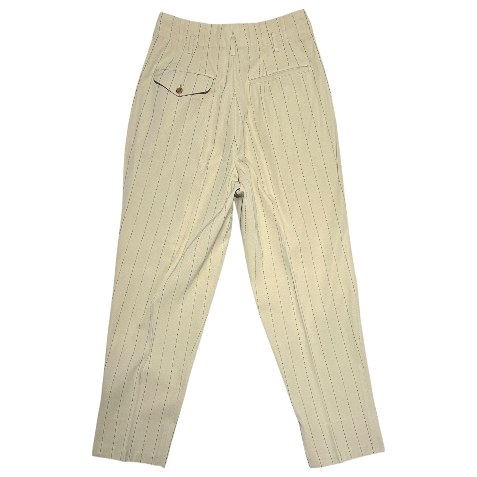 COMME des GARCONS HOMME PLUS(コムデギャルソンオムプリュス) 90SS Ac/Co 4B Stripe  Set upアセテート コットン 3B ストライプ テーラード ジャケット セットアップ PJ・11027S S ベージュ AD1989 スラックス パンツ