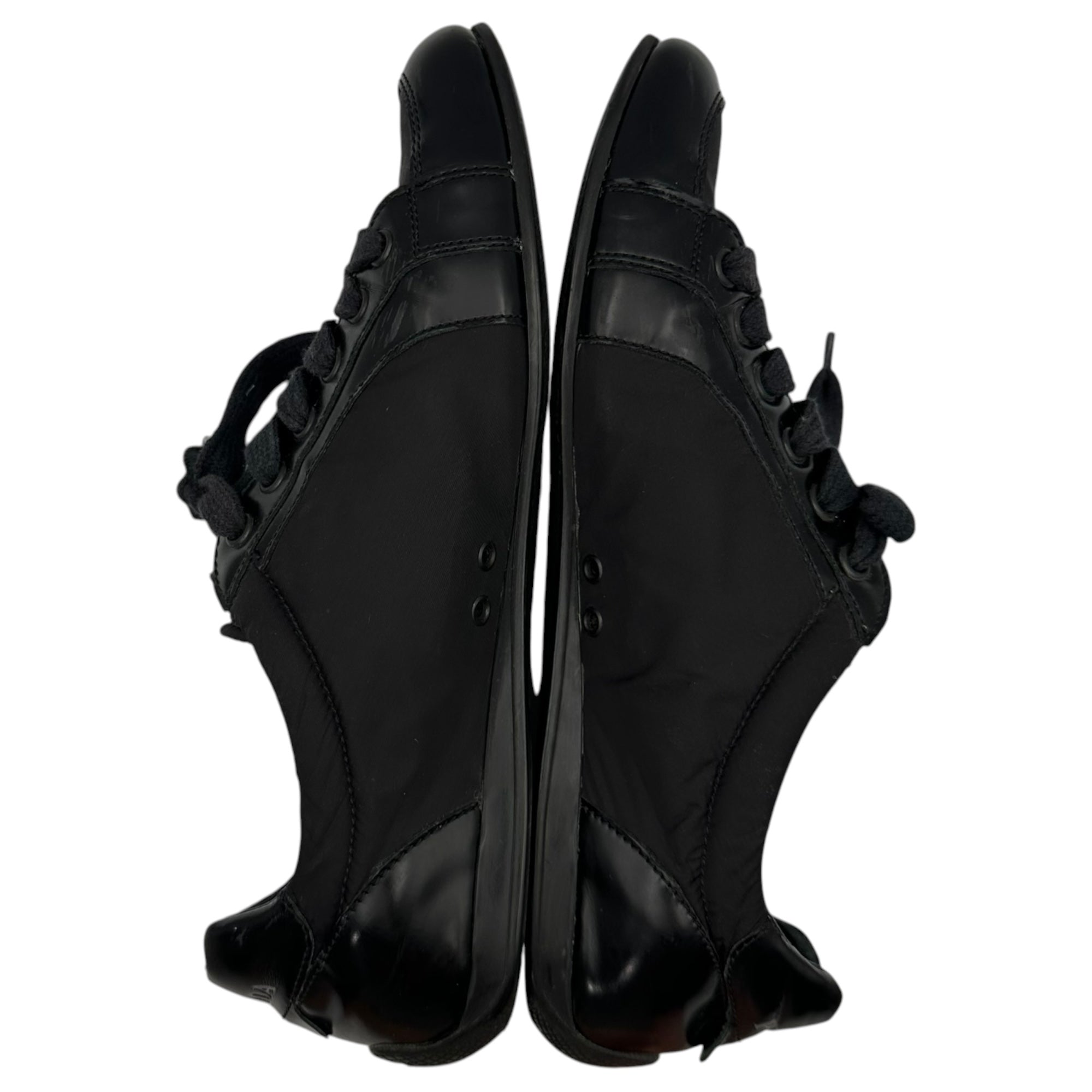PRADA SPORT(プラダスポーツ) Low-Profile Nylon Leather Sneakers 薄底 ナイロン レザー スニーカー 4703 38(24.5cm程度) ブラック