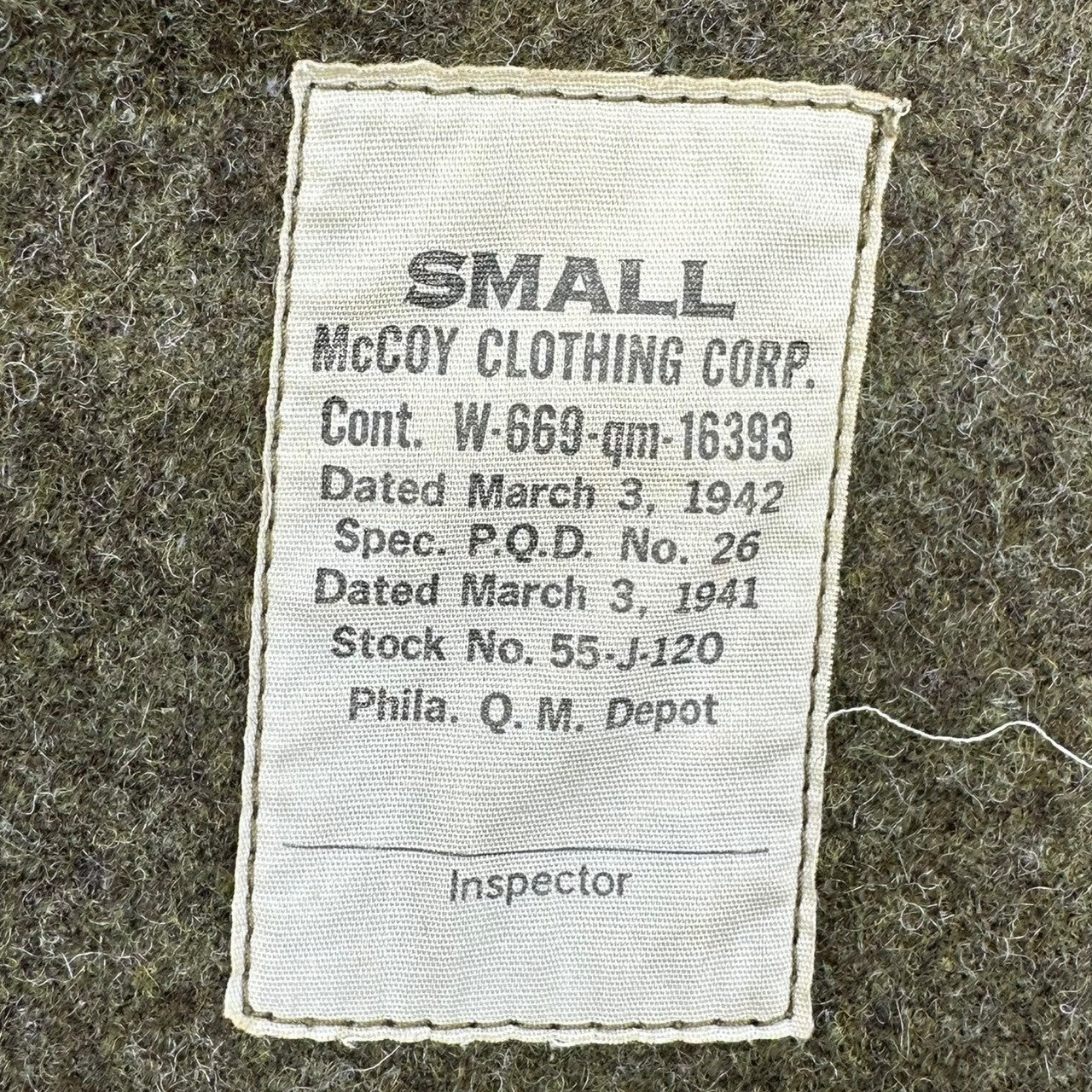 THE REAL McCOY'S(ザリアルマッコイズ) Tankers Jacket 初期型 タンカース ジャケット W-669-qm-16393 SMALL カーキ ベル型TALON フライト ミリタリー