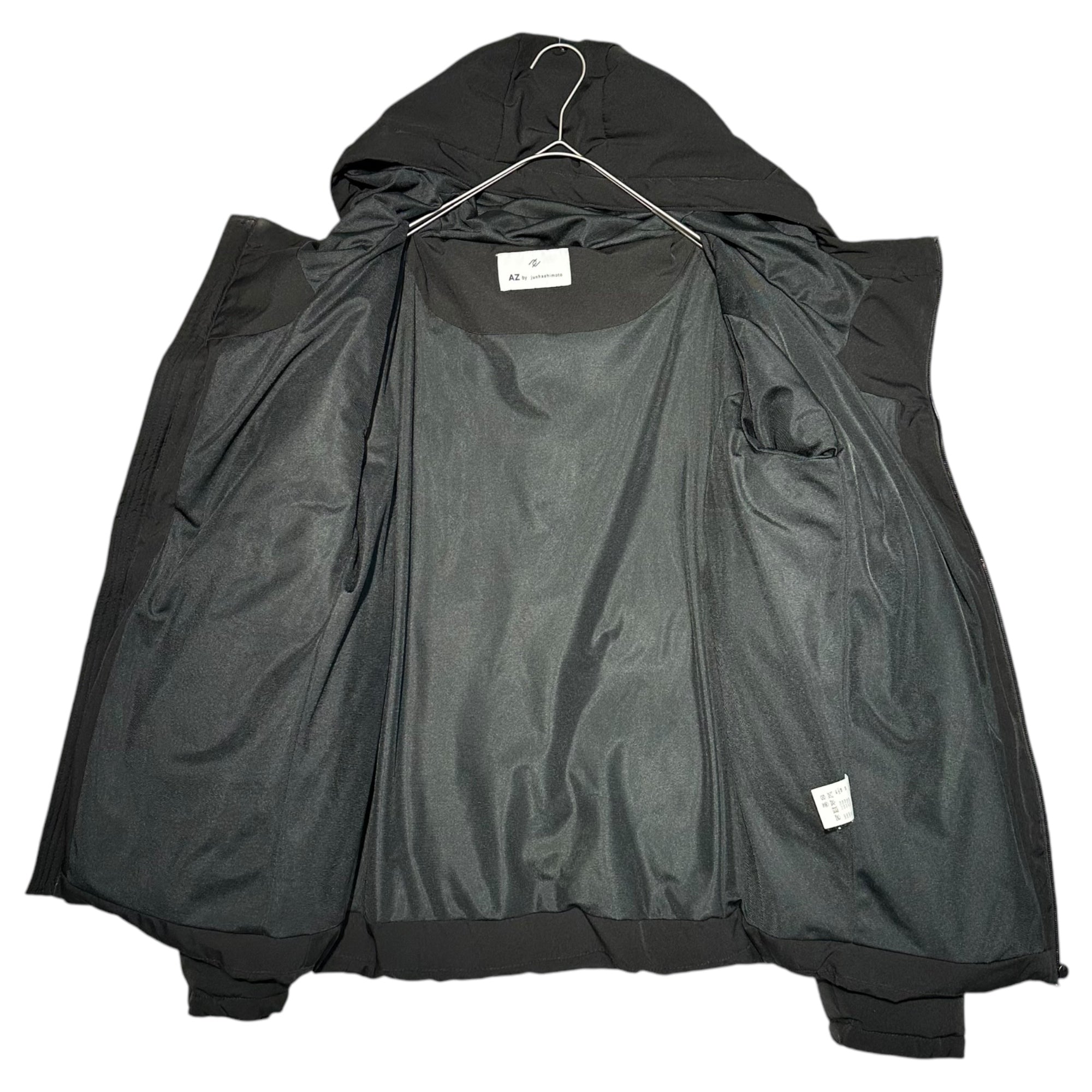AZ by junhashimoto(エーゼイ バイ ジュンハシモト) padded hooded jacket 中綿 フーデッド ジャケット AZO-817 XL ブラック