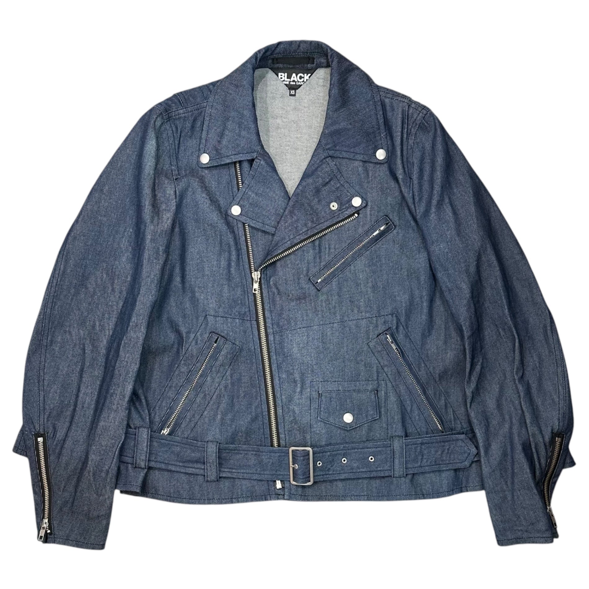 BLACK COMME des GARCONS(ブラックコムデギャルソン) 2026SS 9oz Denim Rider Jacket デニム ライダース ジャケット 1Q-J002 XS インディゴ AD2025