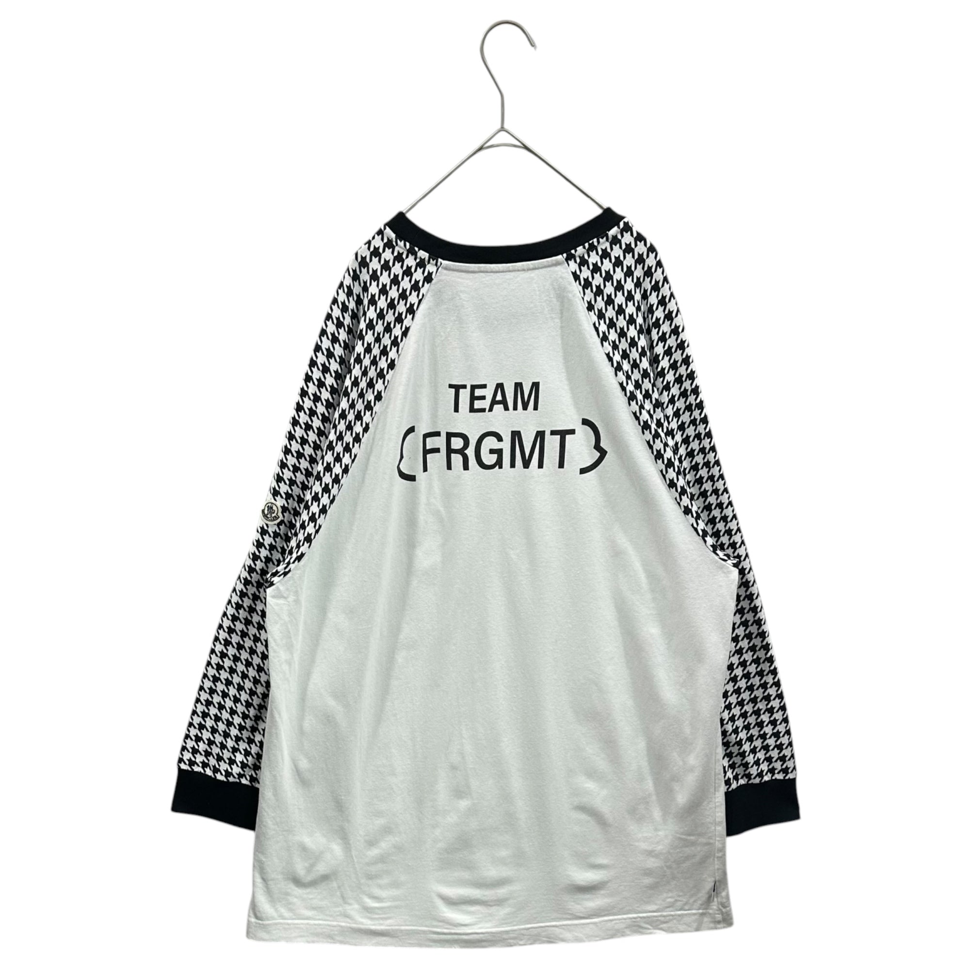MONCLER×FRAGMENT DESIGN(モンクレール×フラグメントデザイン) 2023AW Houndstooth Raglan L/S T-Shirt 千鳥柄 ラグラン 長袖 Tシャツ I209U8D00003 XL ホワイト×ブラック MONCLER GENIUS