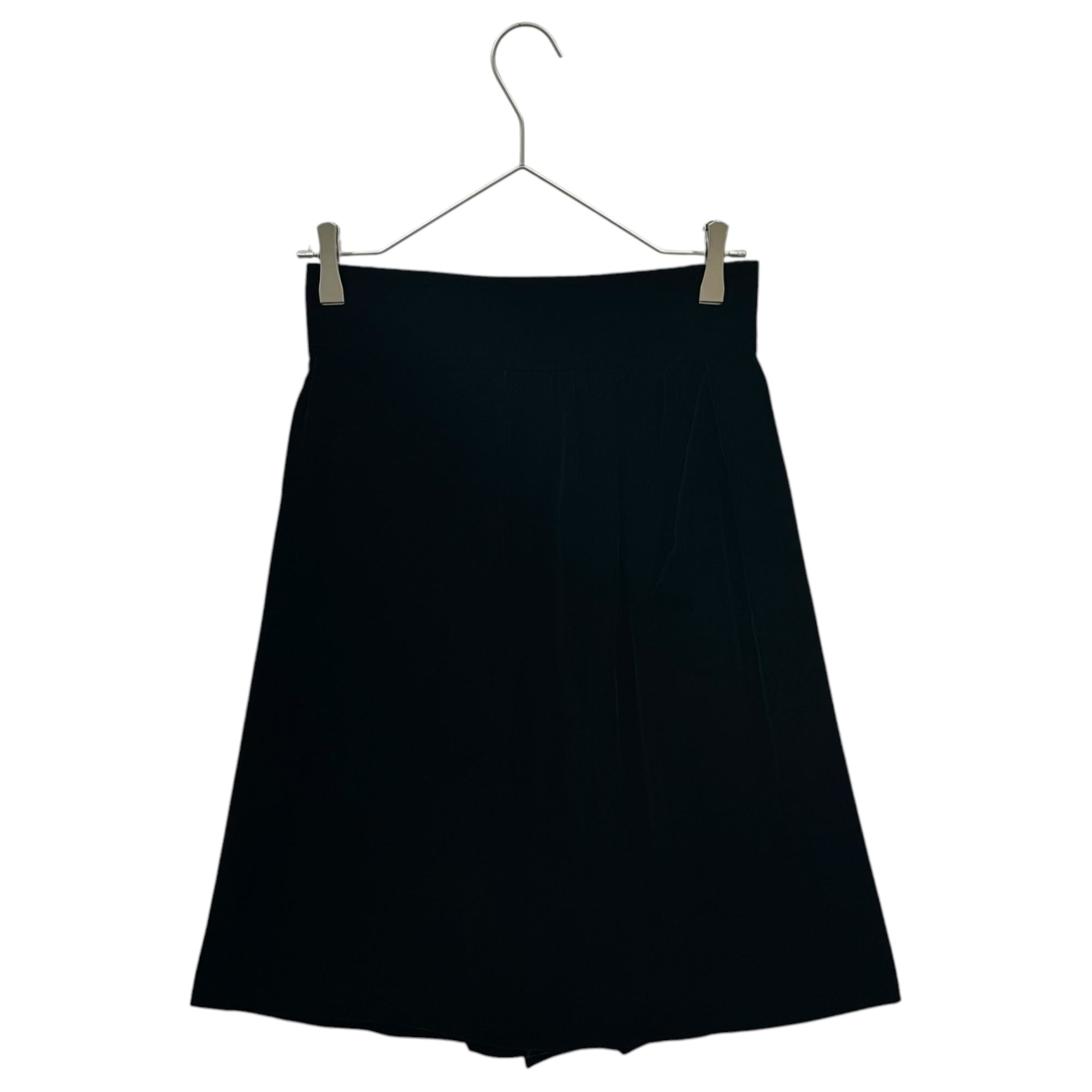 YVES SAINT LAURENT(イヴサンローラン) Velour knee-length wrap skirt ベロア ひざ丈 ラップ スカート L ブラック ヴィンテージ