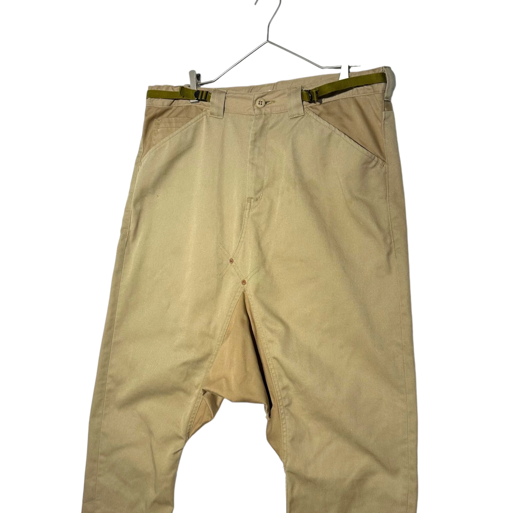 GANRYU(ガンリュウ) 16AW PO/CO Switch Sarouel Pants ポリエステル コットン 切替 サルエル パンツ ER-P003 L ベージュ AD2016