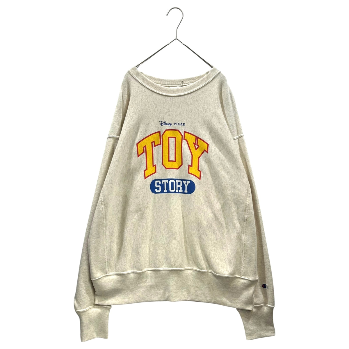 Champion×BEAMS(チャンピオン×ビームス) TOY STORY CREW SWEATSHIRT トイストーリー クルーネック スウェット C8-B020 L ライトグレー ピクサー コラボ