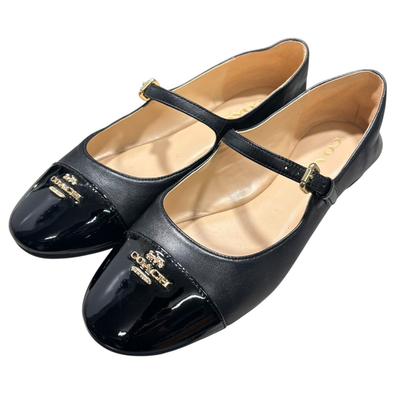 COACH(コーチ) Aubrey Mary Jane Flat Pumps オーブリー メリー ジェーン フラット パンプス CR847 7.5(24.5cm) ブラック