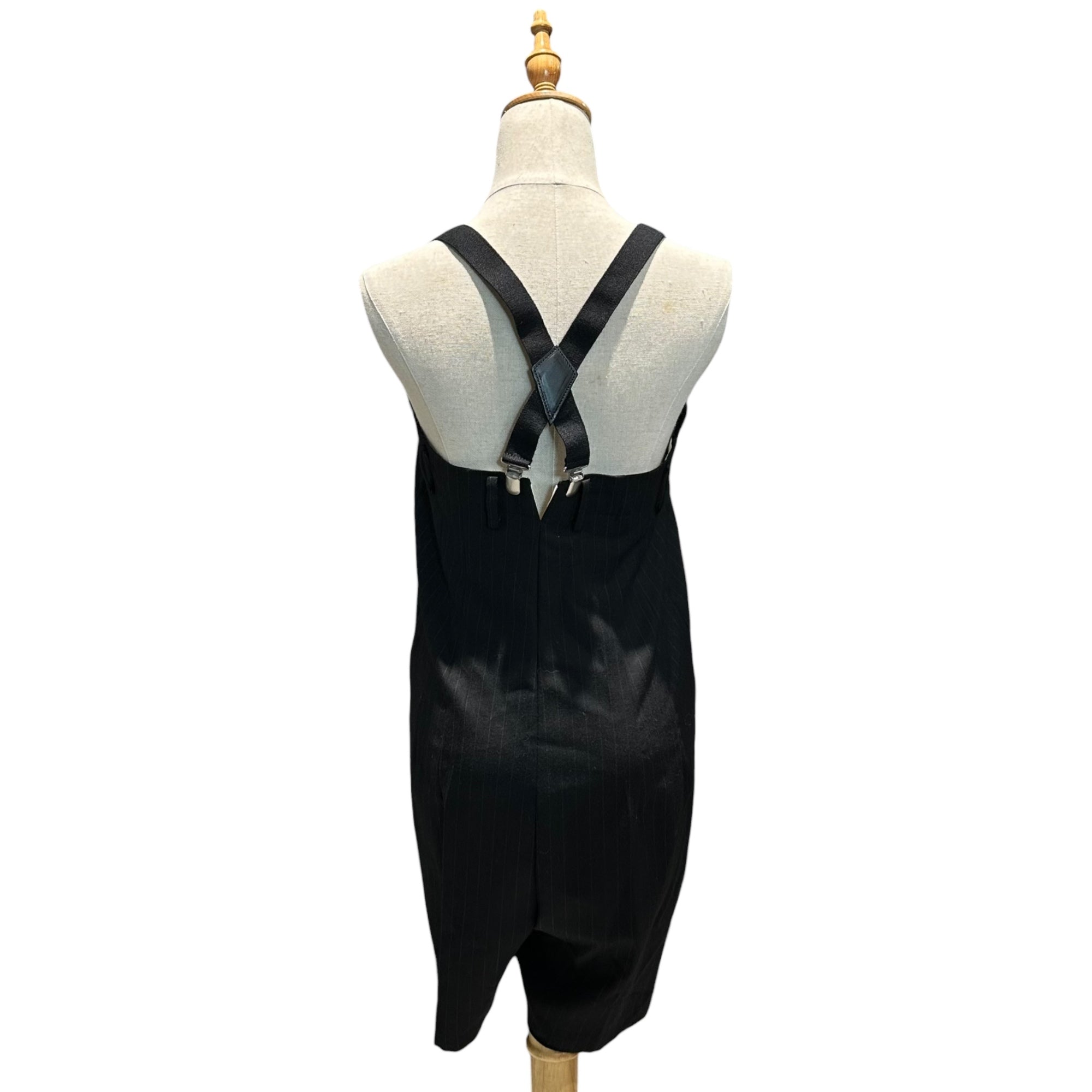 COMME des GARCONS JUNYA WATANABE(コムデギャルソンジュンヤワタナベ) 12AW Striped Wool Suspenders Skirt ストライプ サスペンダー ウール スカート JJ-S027 M ブラック AD2012