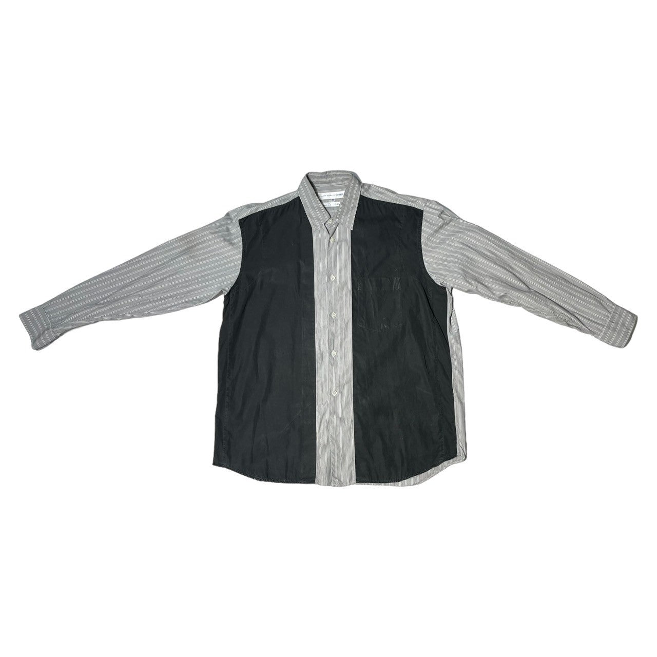 COMME des GARCONS SHIRT(コムデギャルソンシャツ)  90's ~ 00'S Switchable striped shirt 切替ストライプシャツ M グレー 90年代 フランス製