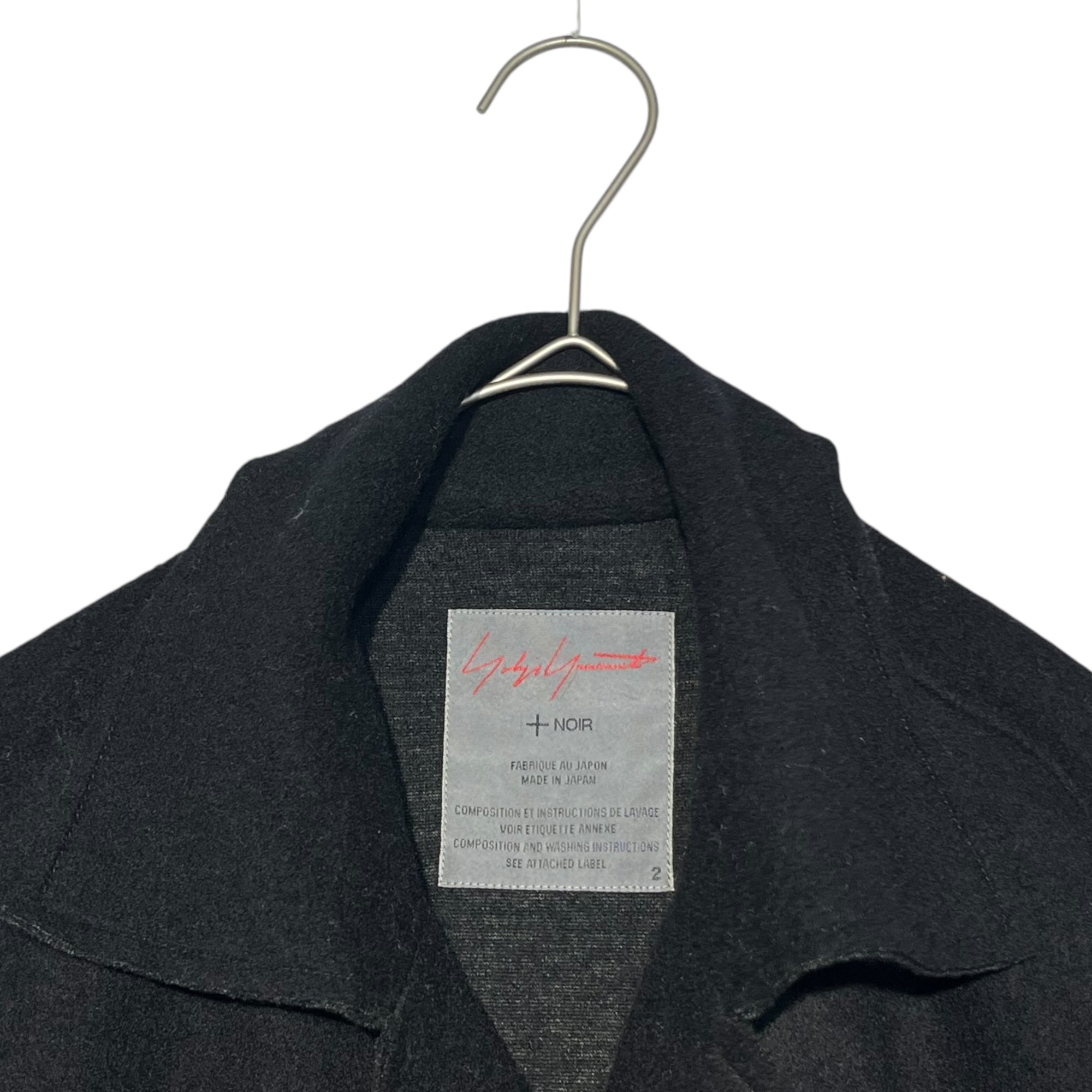 YOHJI YAMAMOTO NOIR(ヨウジヤマモトノアール) Buttonless wool cardigan ボタンレス ウール カーディガン NP-T49-661 2 ブラック