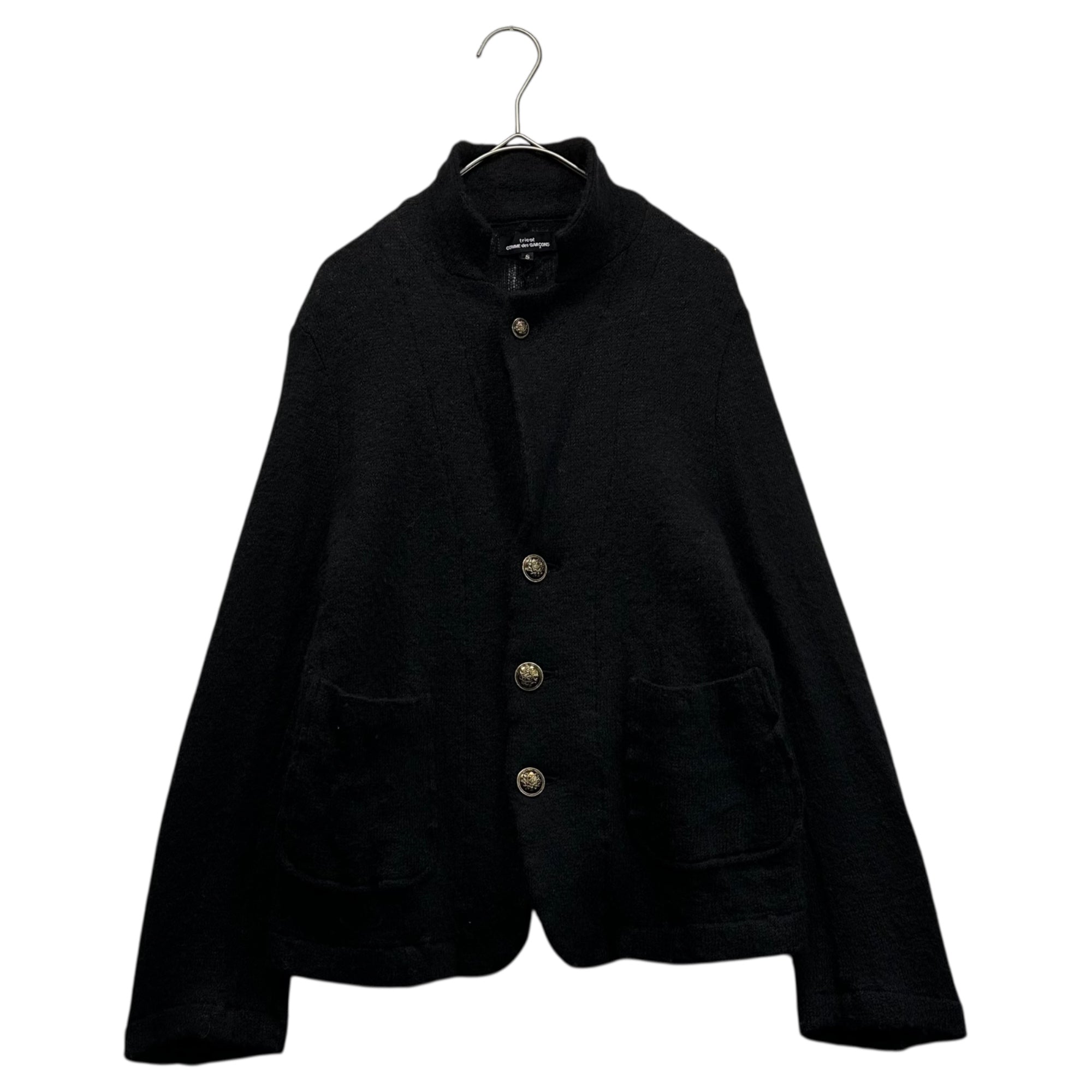 tricot COMME des GARCONS(トリココムデギャルソン) 11AW Mohair Blend Gold Button Wool Knit Jacket モヘア混 金ボタン ウール ニット ジャケット TH-T035 S ブラック×ゴールド AD2011