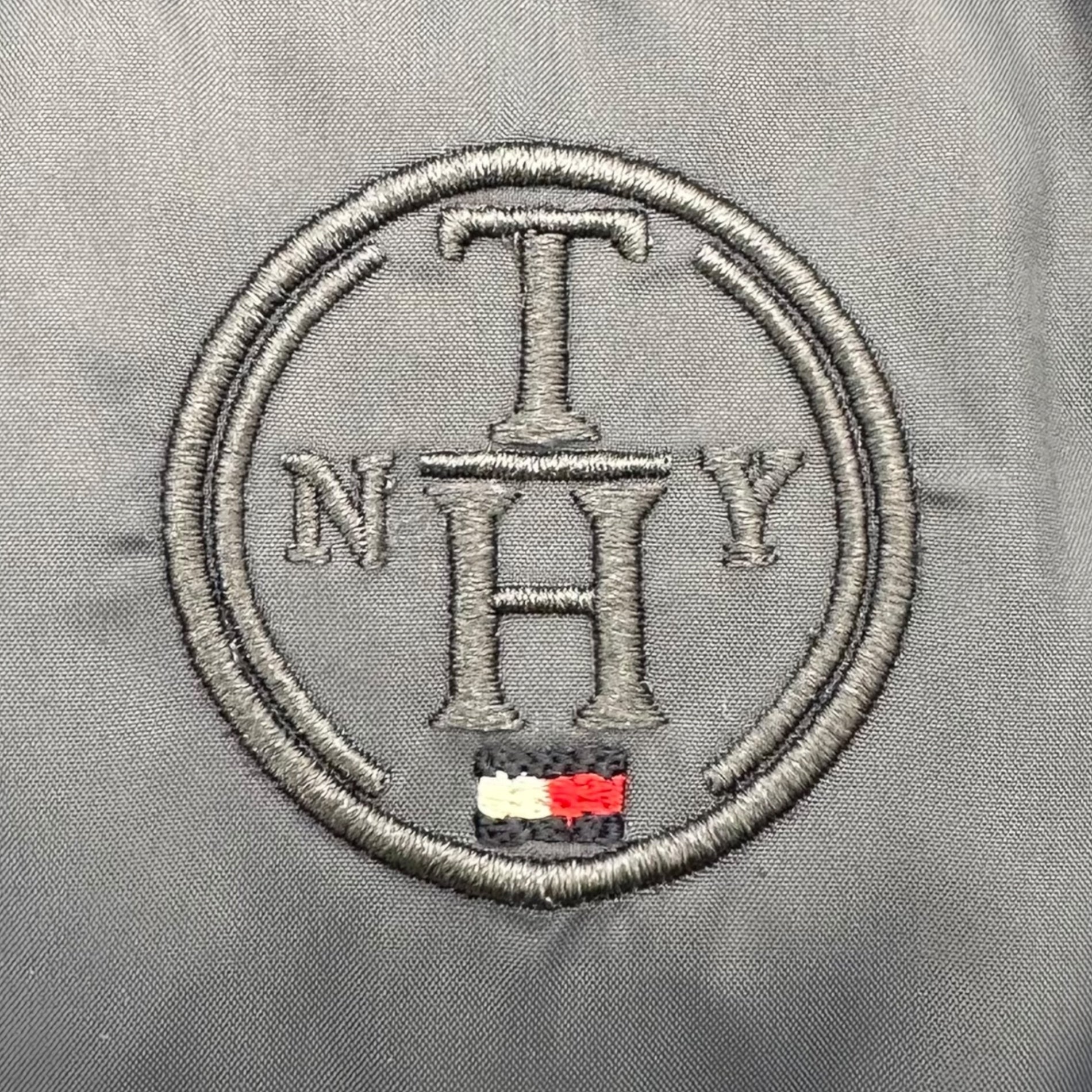 TOMMY HILFIGER(トミーヒルフィガー) Hooded eco-fur down vest フーデッド エコファー ダウン ベスト L ネイビー