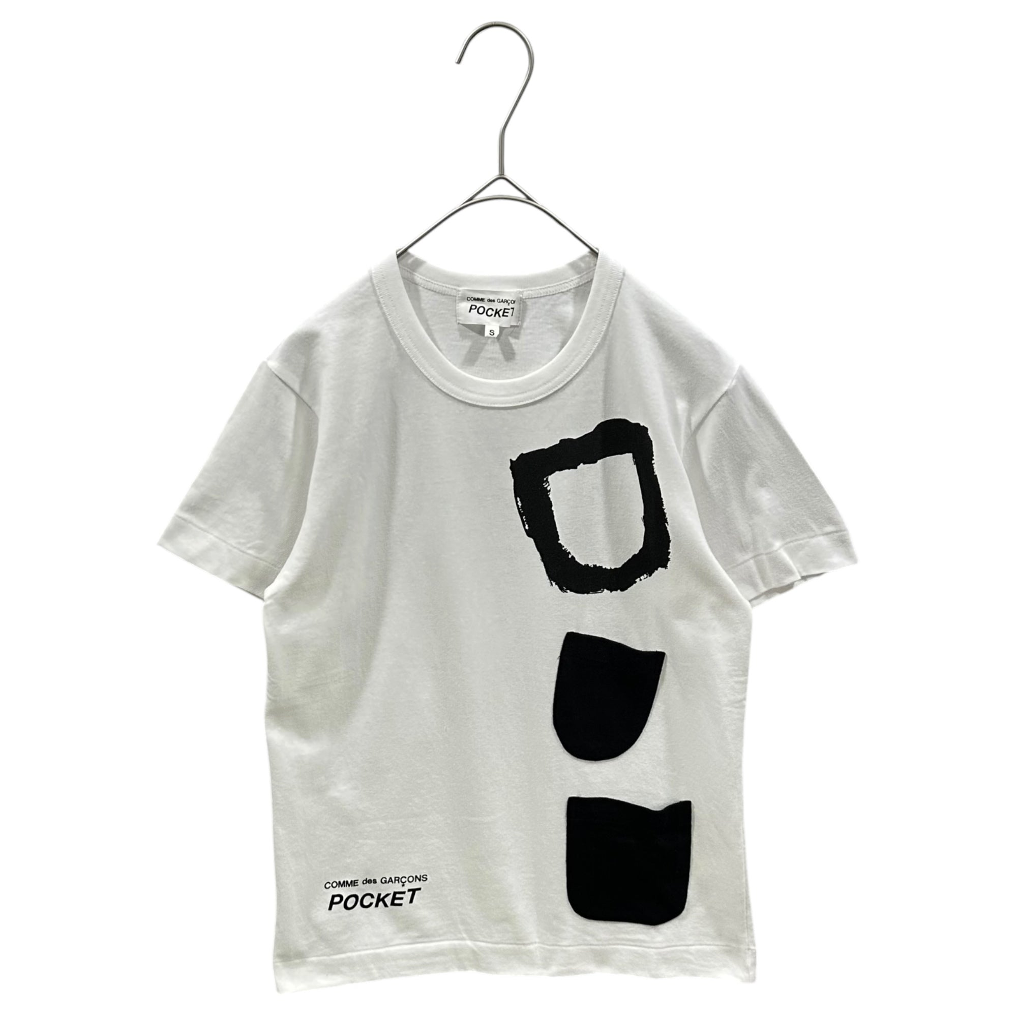 COMME des GARCONS POCKET(コムデギャルソンポケット) 2011SS Pocket Graphic & Double-Pocket Crew Neck T-Shirt ポケットグラフィック & 2連ポケット クルーネック Tシャツ 2G-T003 S ホワイト×ブラック AD2011