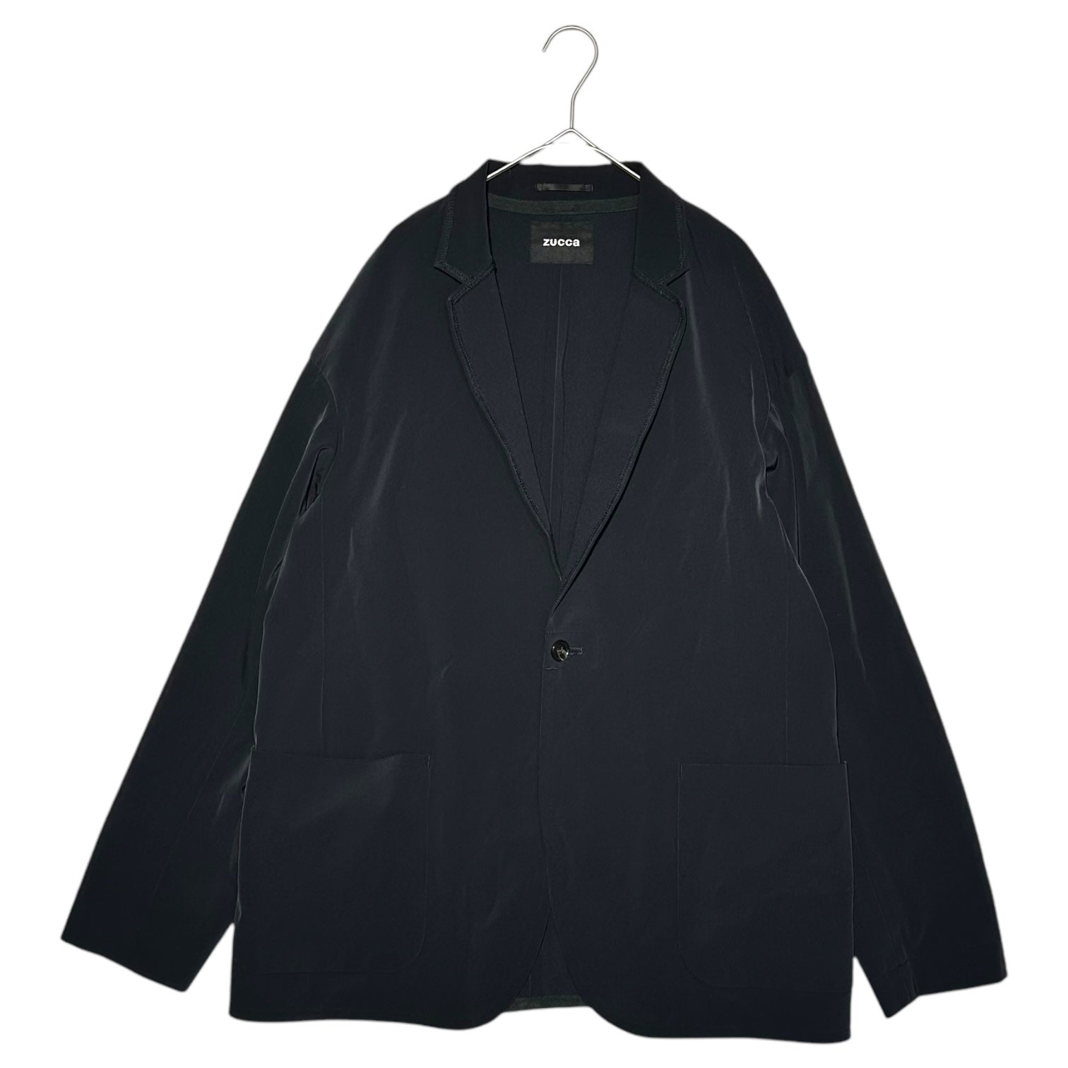 zucca(ズッカ) Nylon Poly Stretch Casual Tailored Jacket ナイロン ポリ ストレッチ カジュアル テーラード ジャケット CZ94FD546 L ブラック