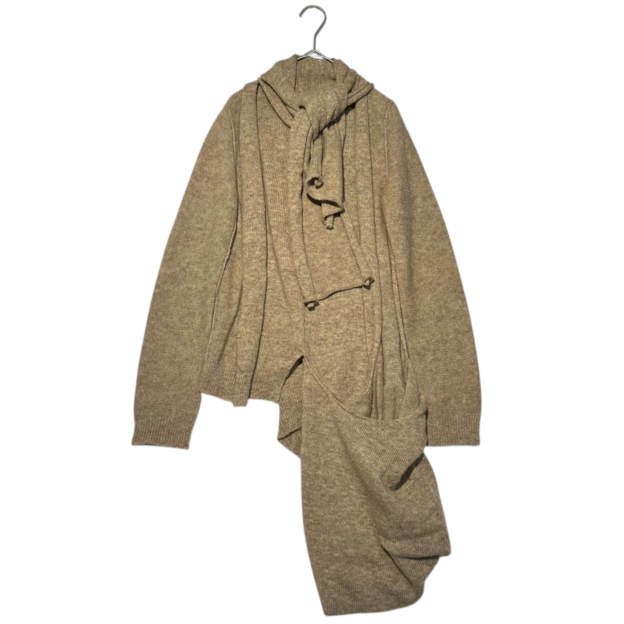 Y's(ワイズ) Buttonless modified knit cardigan ボタンレス 変形 ニット カーディガン YV-K06-173 3(L程度) ベージュ