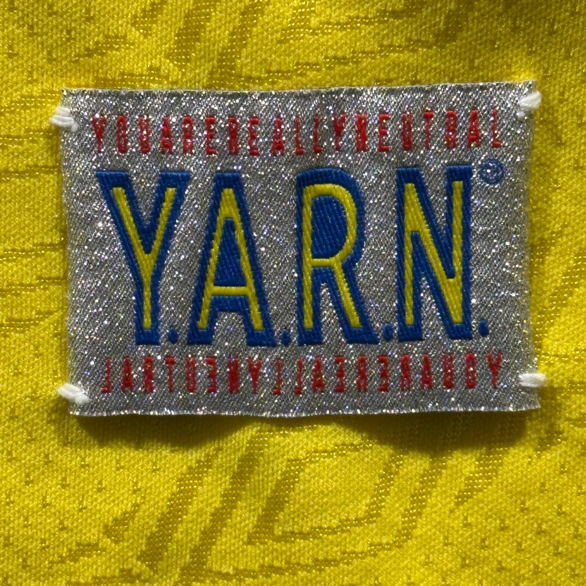 Y.A.R.N. × UMBRO(ヤーン × アンブロ)  23SS Collection Y.A.R.N. x Umbro Game Shirt ヤーン アンブロ ゲームシャツ L イエロー×グリーン オールド アンブロボディ ハンドメイドニット