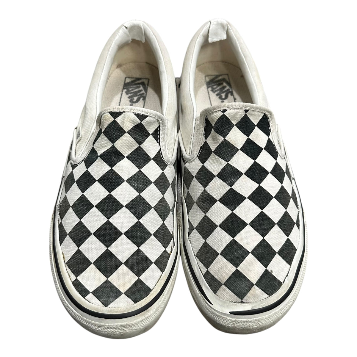 UNDERCOVER×VANS(アンダーカバー×バンズ) 2001SS "CHAOTIC DISCORD" SLIP-ON CHK ケーオティック ディスコード 期 スリッポン V98-J669 28cm ホワイト×ブラック 00's スニーカー チェッカーフラッグ