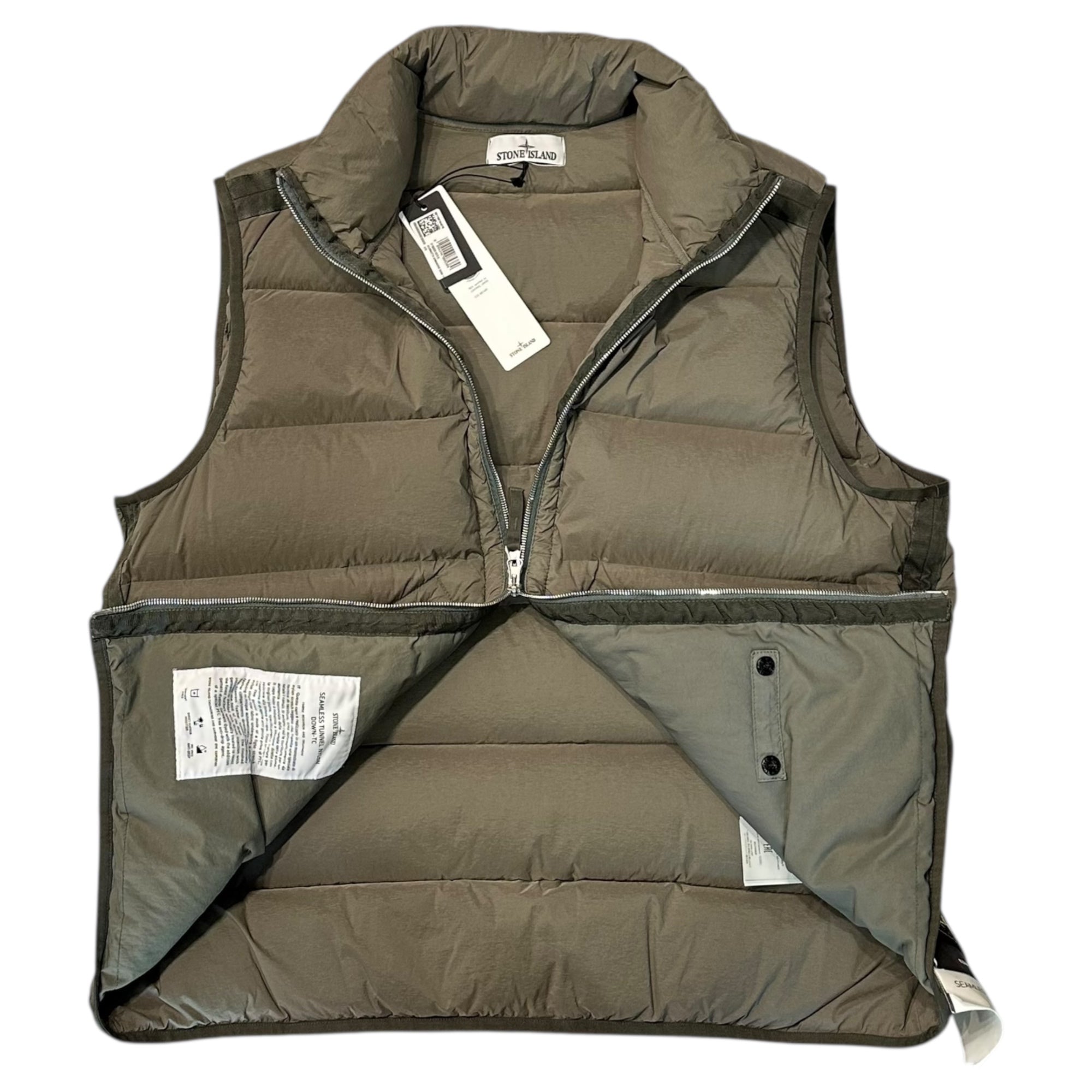 STONE ISLAND(ストーンアイランド) 24AW SEAMLESS TUNNEL NYLON DOWN -TC シームレス タンネル ナイロン ダウン ベスト 8115G0828 XL カーキ