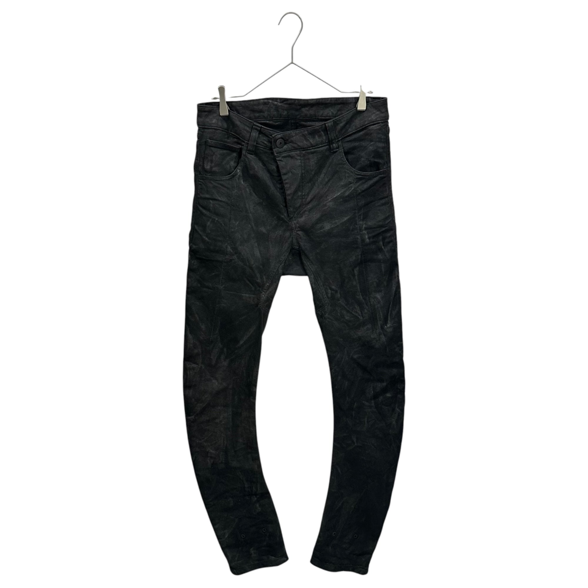 11 BY BORIS BIDJAN SABERI(イレブンバイボリスビジャンサベリ) Slim-Fit Coated Denim Pants タイトフィット コーティング デニム パンツ S ブラック バナナカット